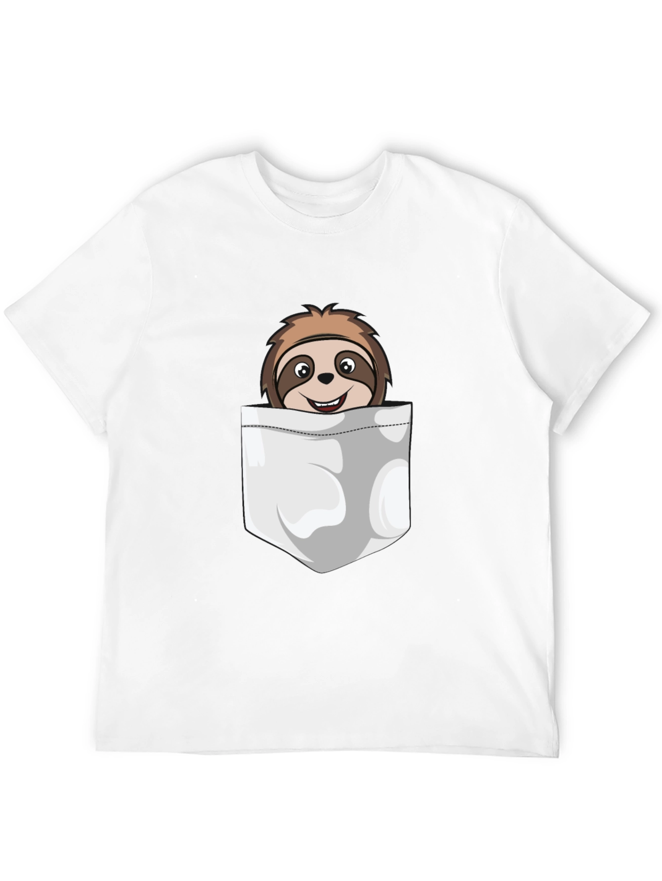 Sloth Pocket T-Shirt - Cute Cartoon Graphic Tee