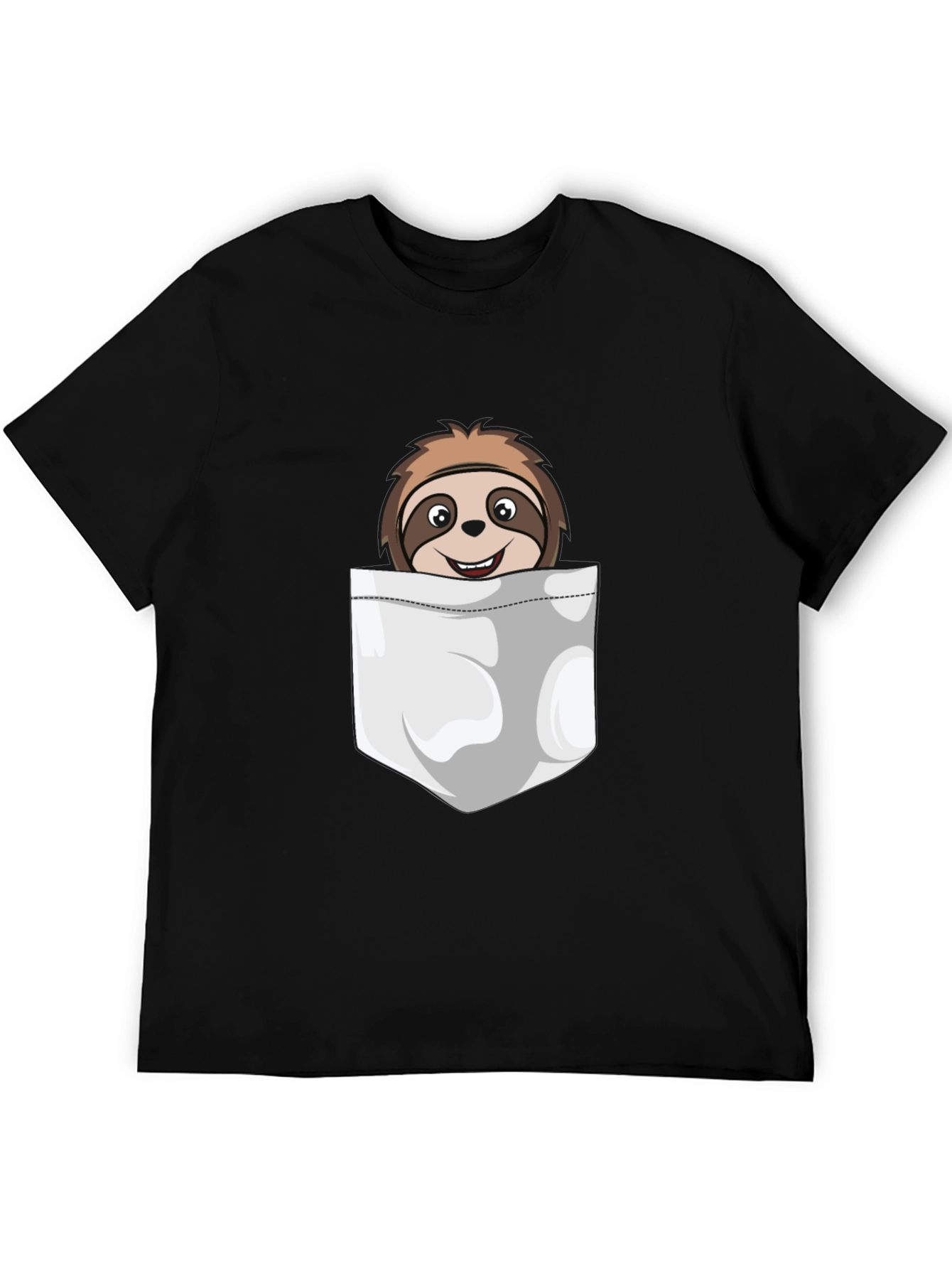 Sloth Pocket T-Shirt - Cute Cartoon Graphic Tee
