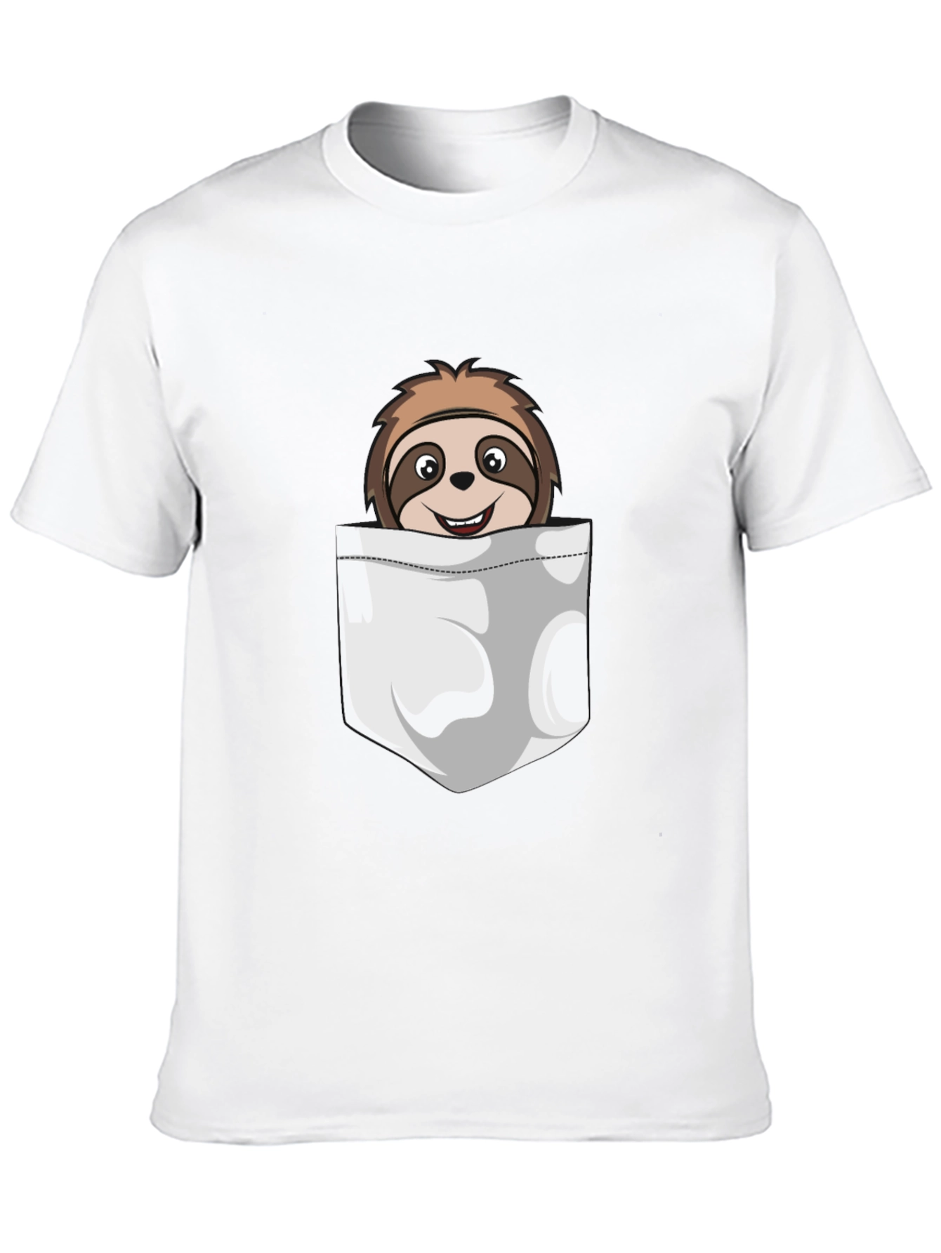 Sloth Pocket T-Shirt - Cute Cartoon Graphic Tee