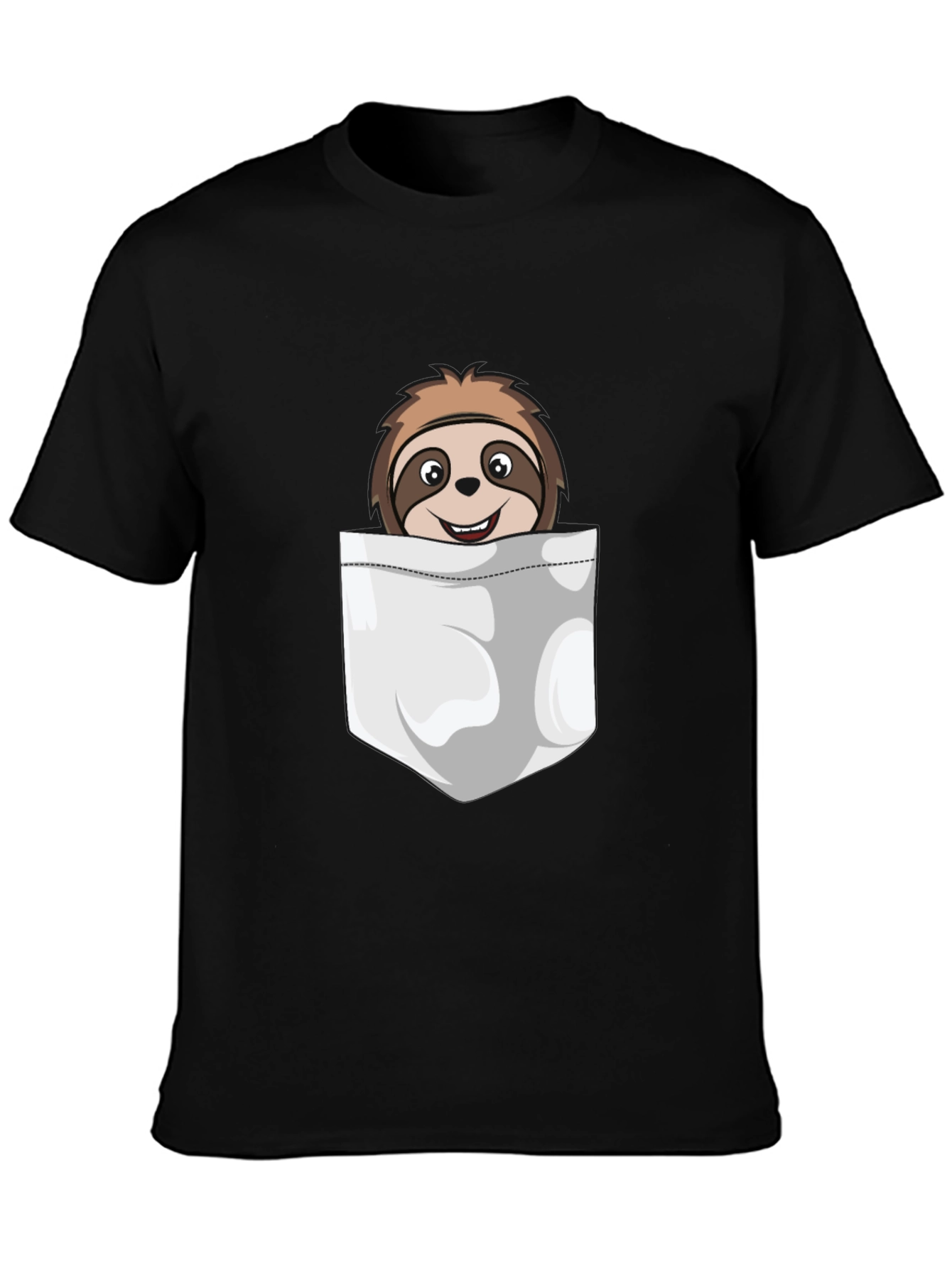 Sloth Pocket T-Shirt - Cute Cartoon Graphic Tee