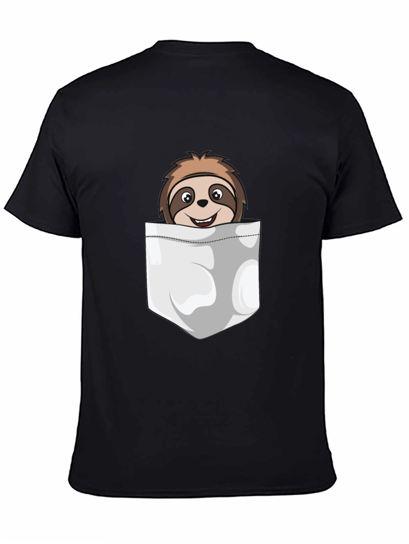 Sloth Pocket T-Shirt - Cute Cartoon Graphic Tee