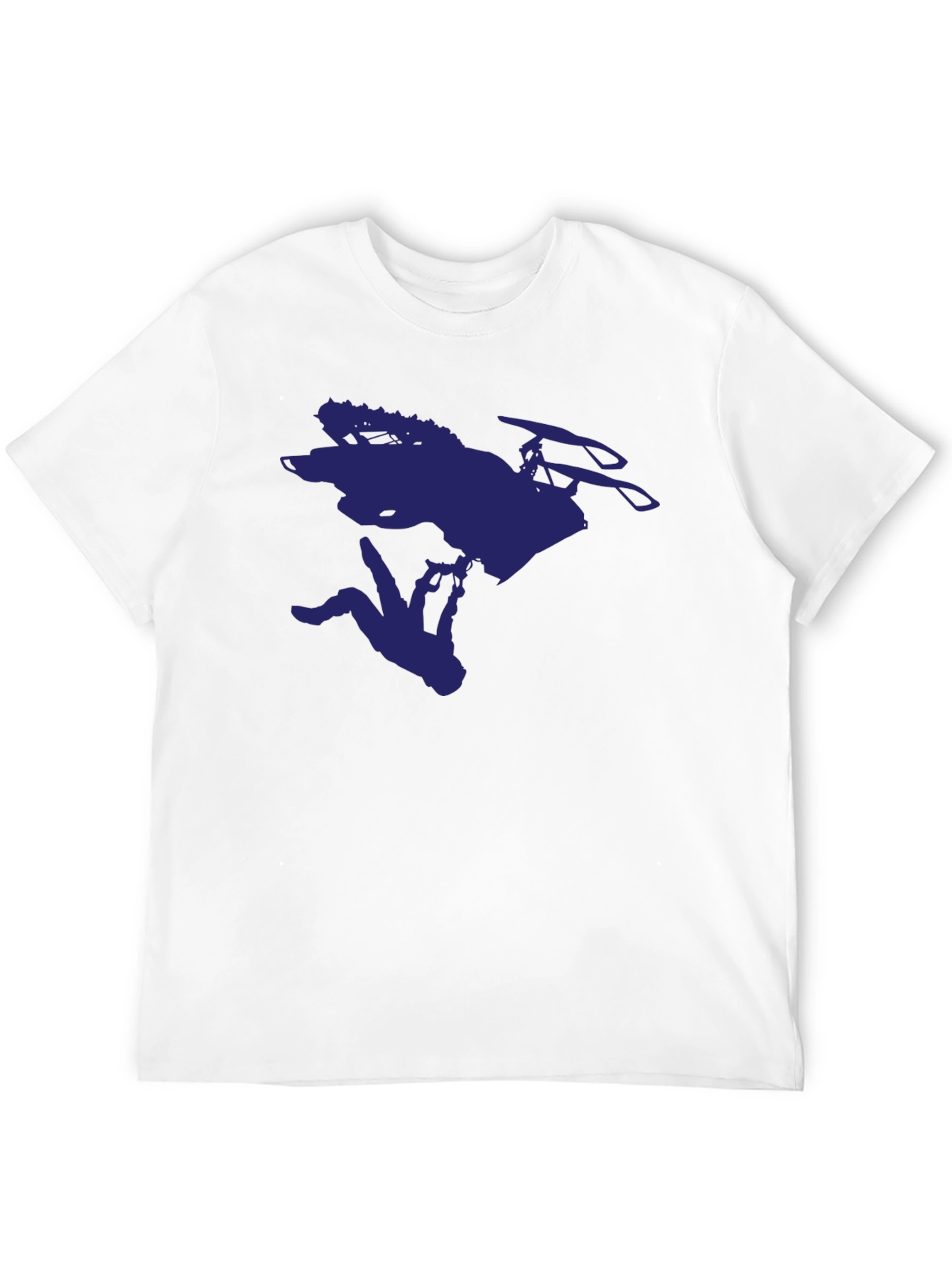 Mens Black Graphic Tee - Skier Silhouette