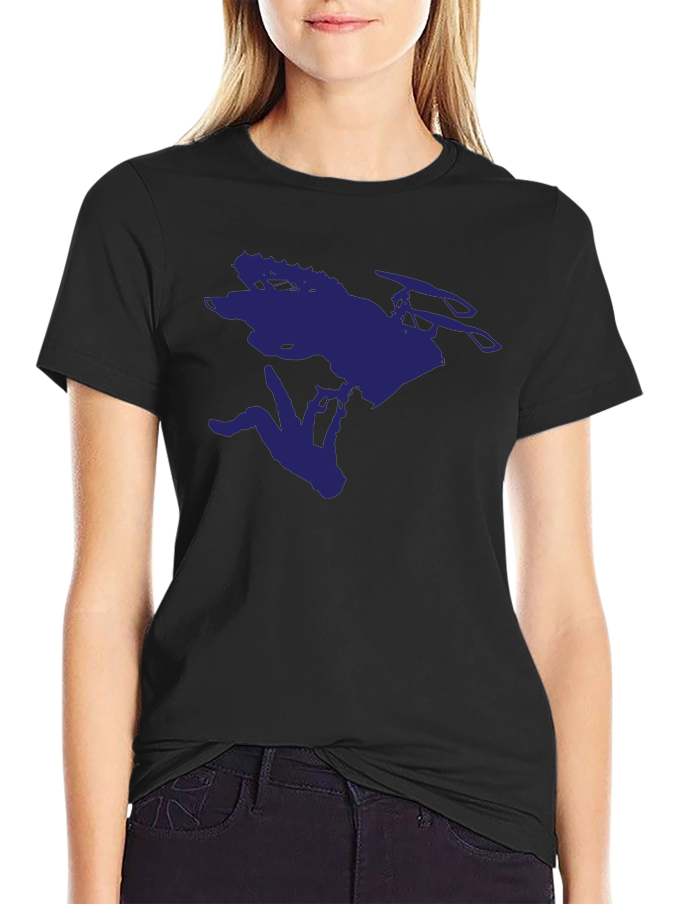 Mens Black Graphic Tee - Skier Silhouette