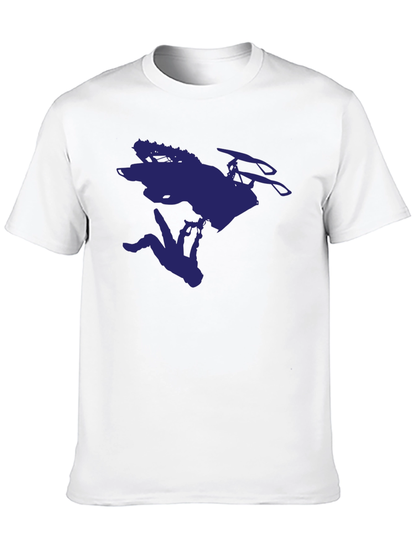 Mens Black Graphic Tee - Skier Silhouette