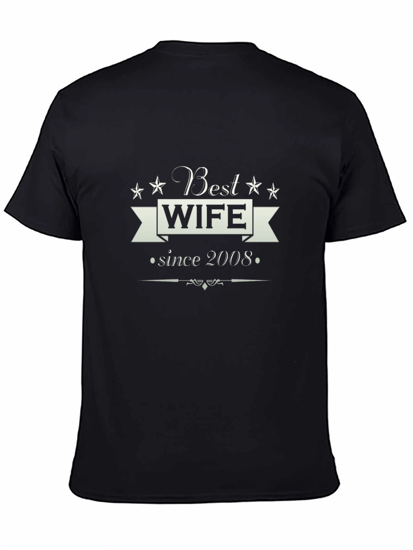 Best Wife Since 2008 Graphic Tee - Black