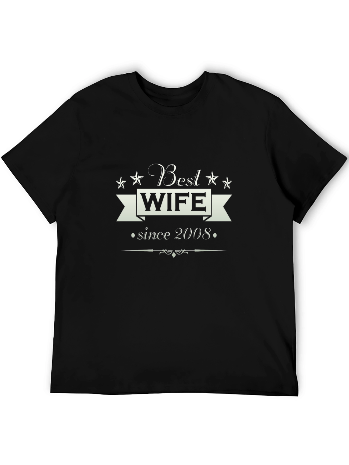 Best Wife Since 2008 Graphic Tee - Black