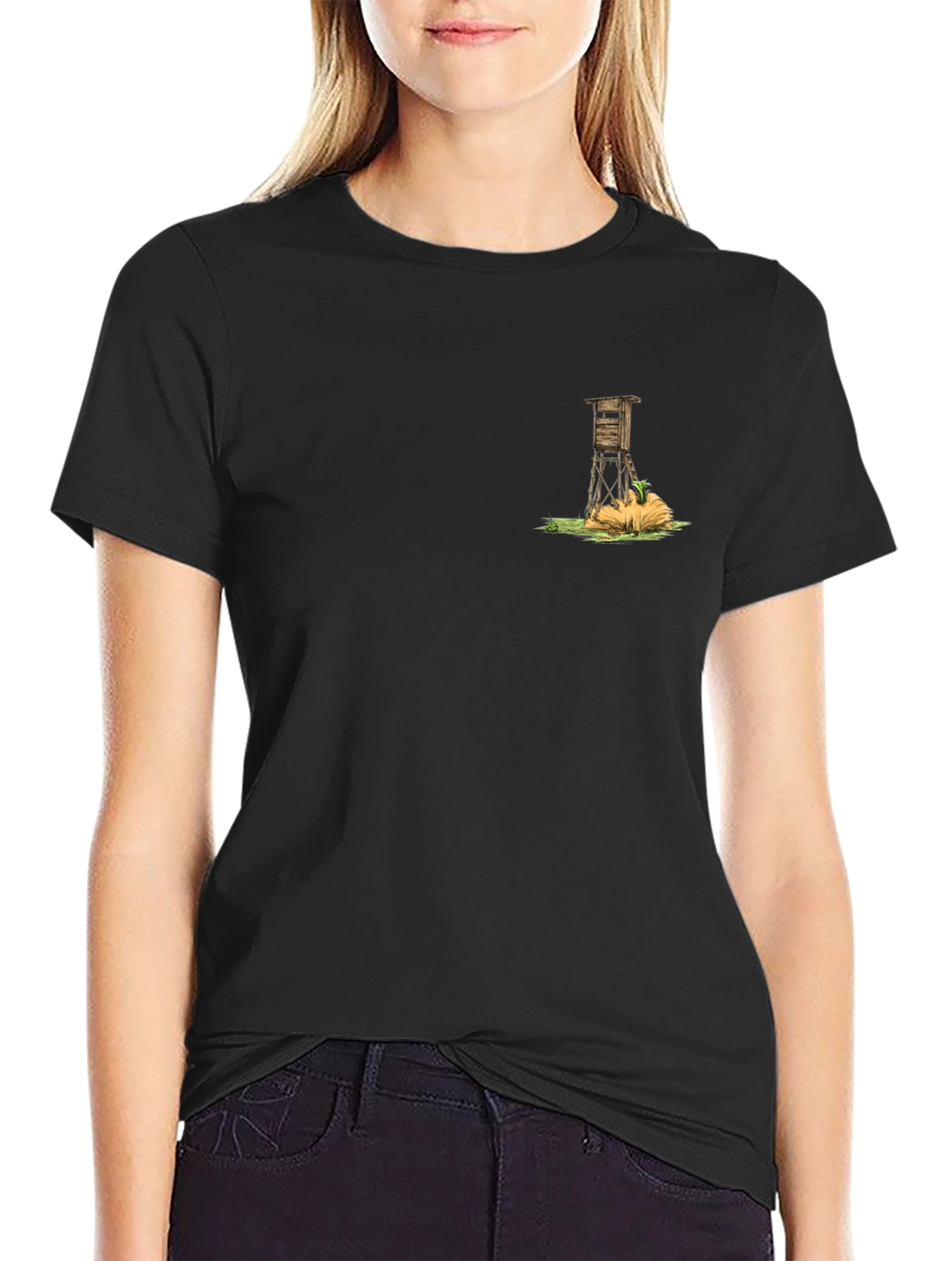 Hunting Stand Graphic Tee - Black Casual Comfort