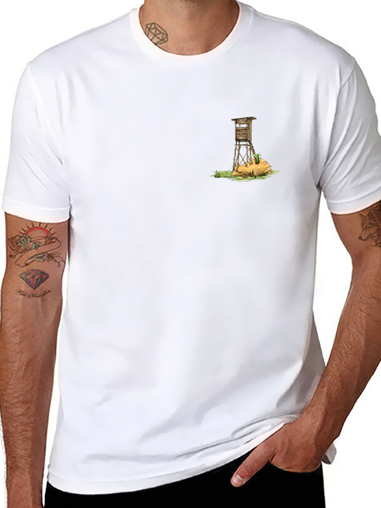 Hunting Stand Graphic Tee - Black Casual Comfort