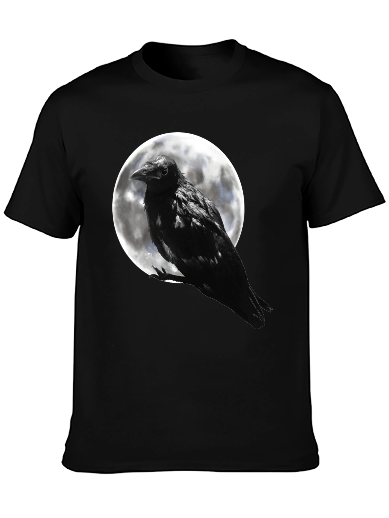 Raven Moon T-Shirt - Gothic Black Crow Tee