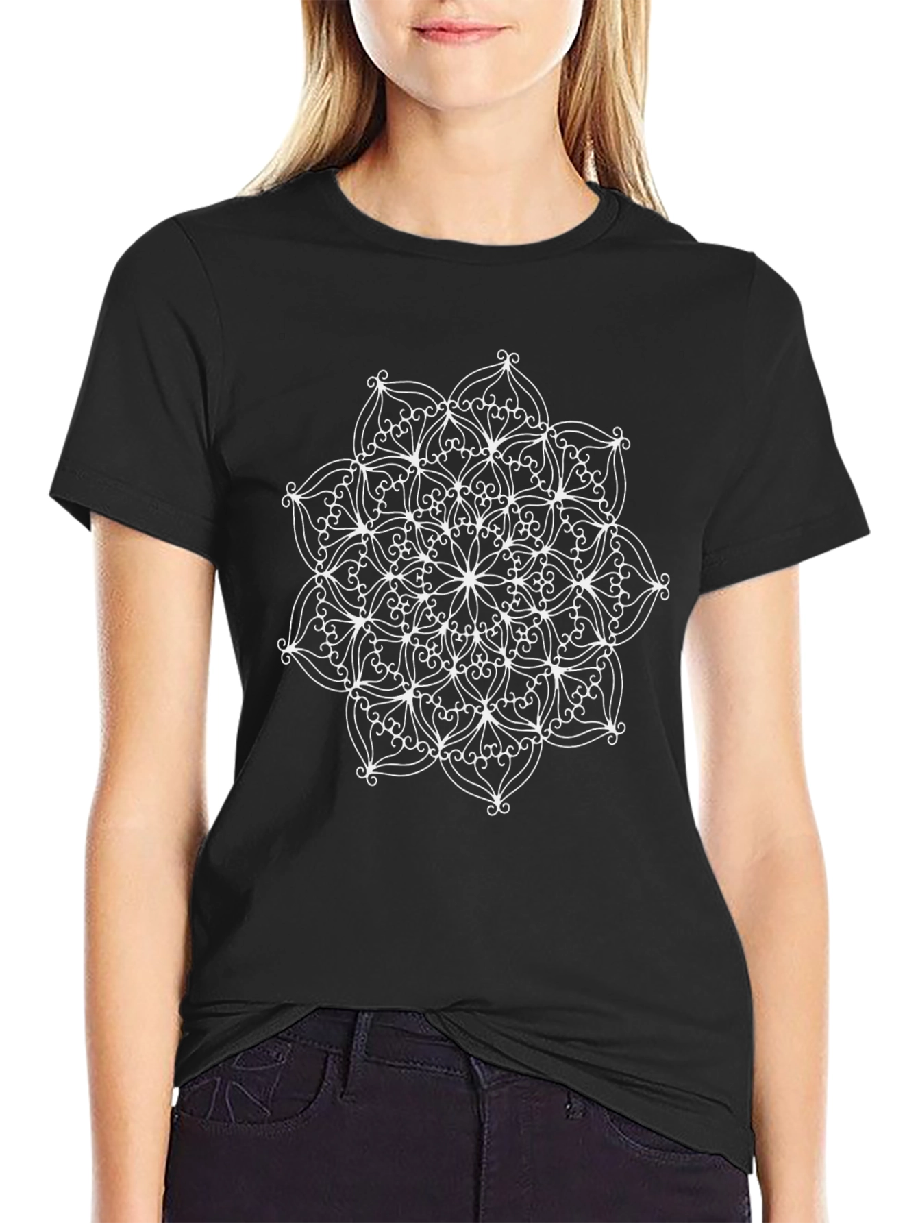 Mandala Design Black T-Shirt