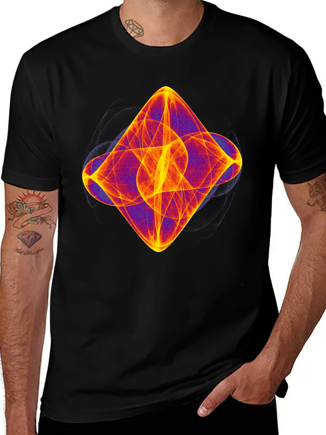 Abstract Geometric Graphic Tee - Modern Art Shirt