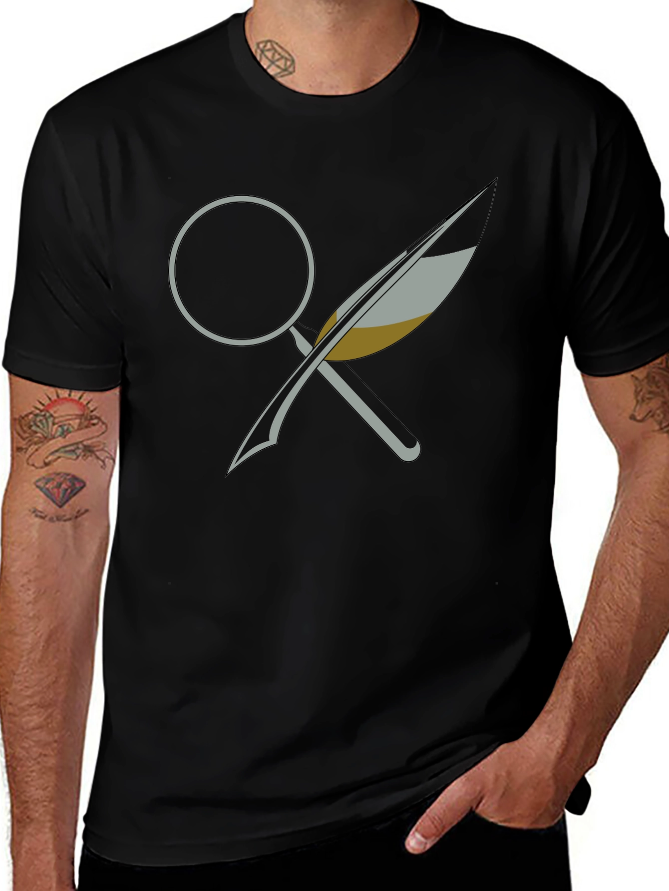 Detective Pen & Magnifying Glass Graphic Tee