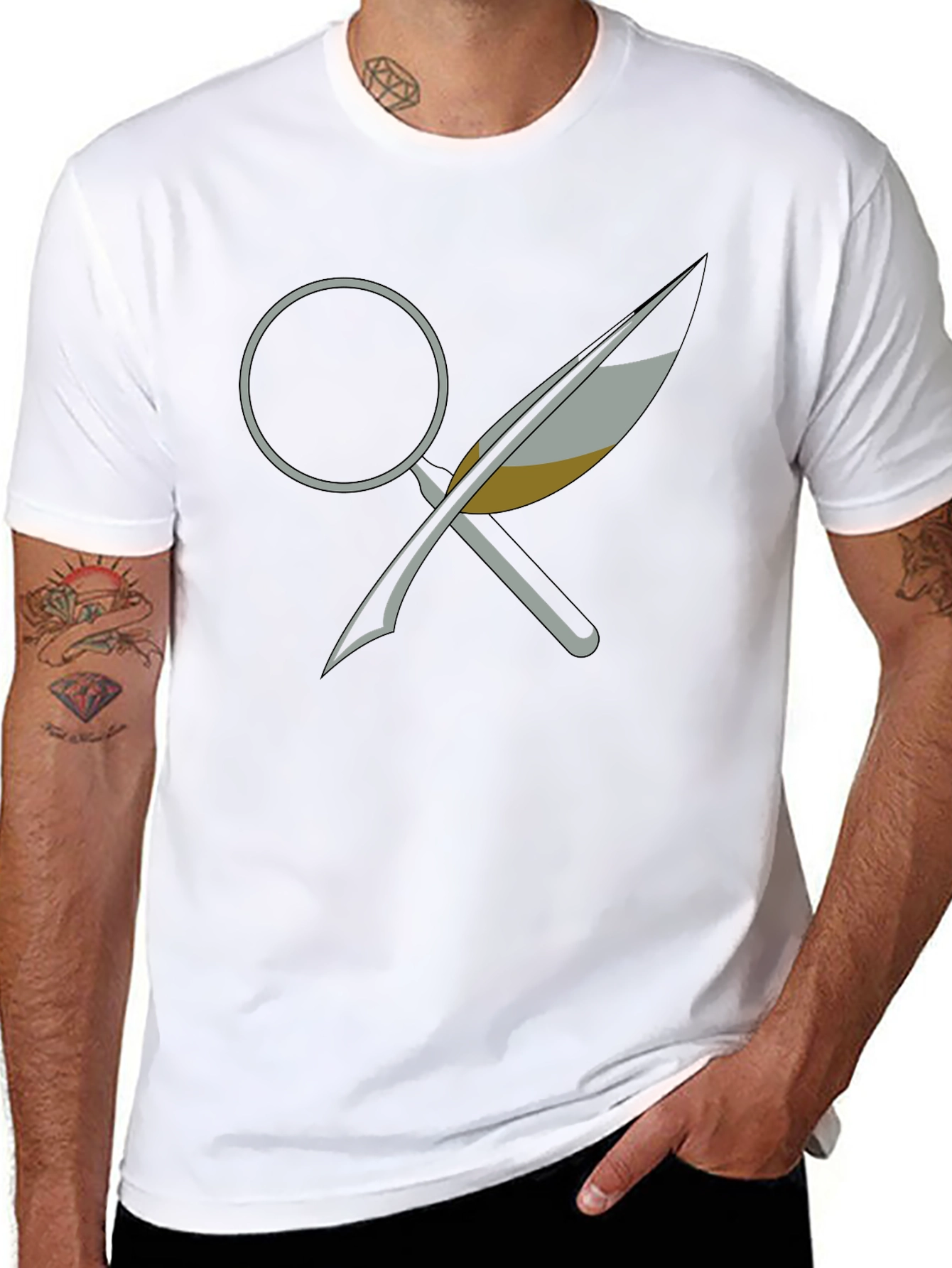 Detective Pen & Magnifying Glass Graphic Tee