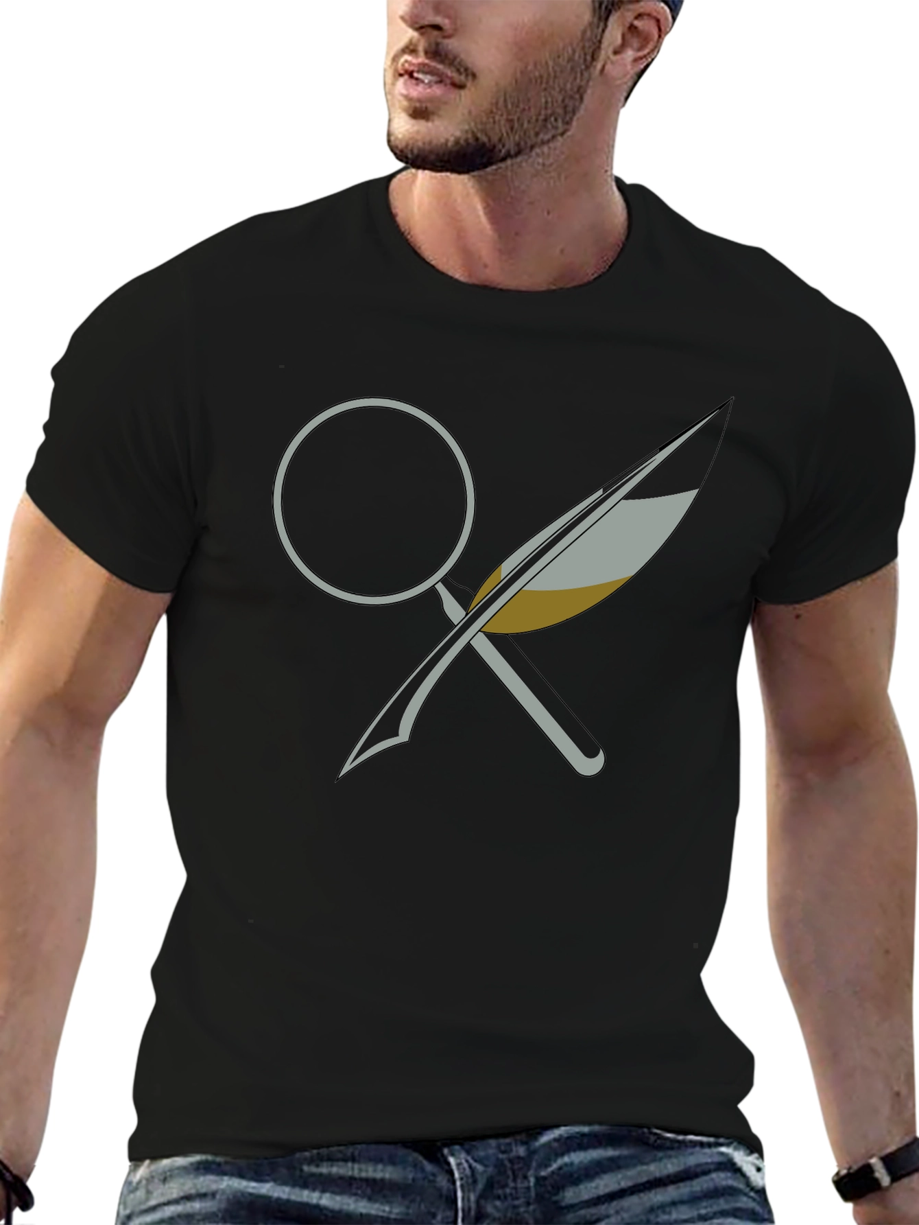 Detective Pen & Magnifying Glass Graphic Tee
