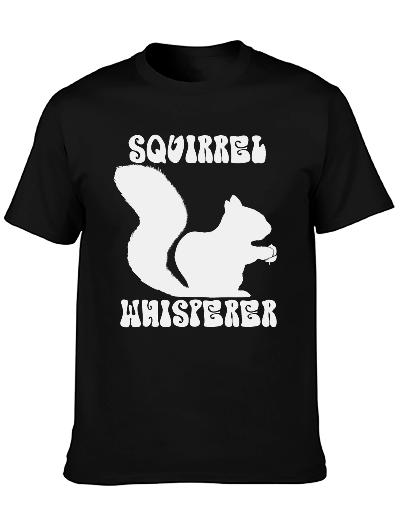Squirrel Whisperer Graphic Tee - Black Cotton T-Shirt
