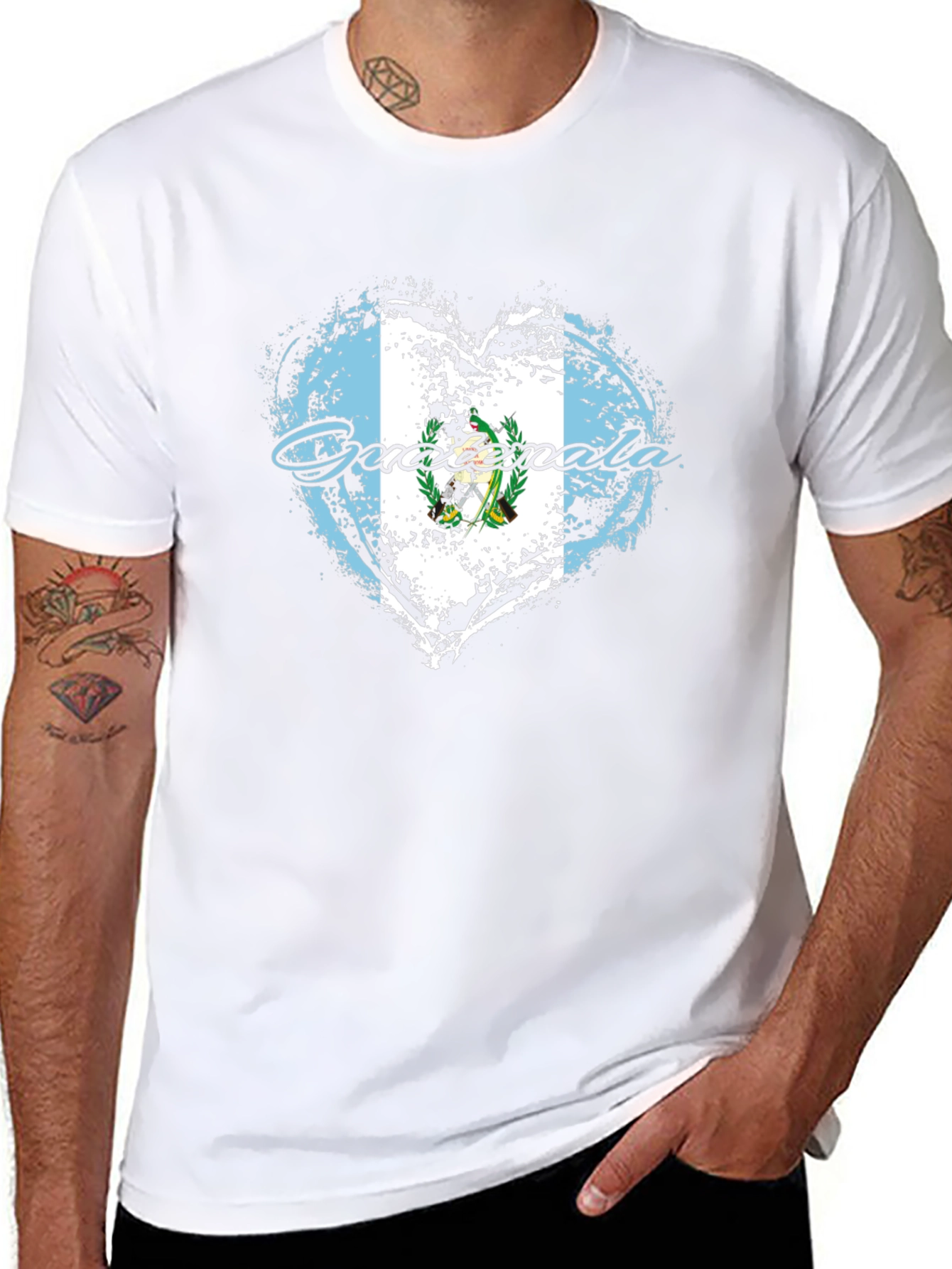 Guatemala Flag Heart T-Shirt