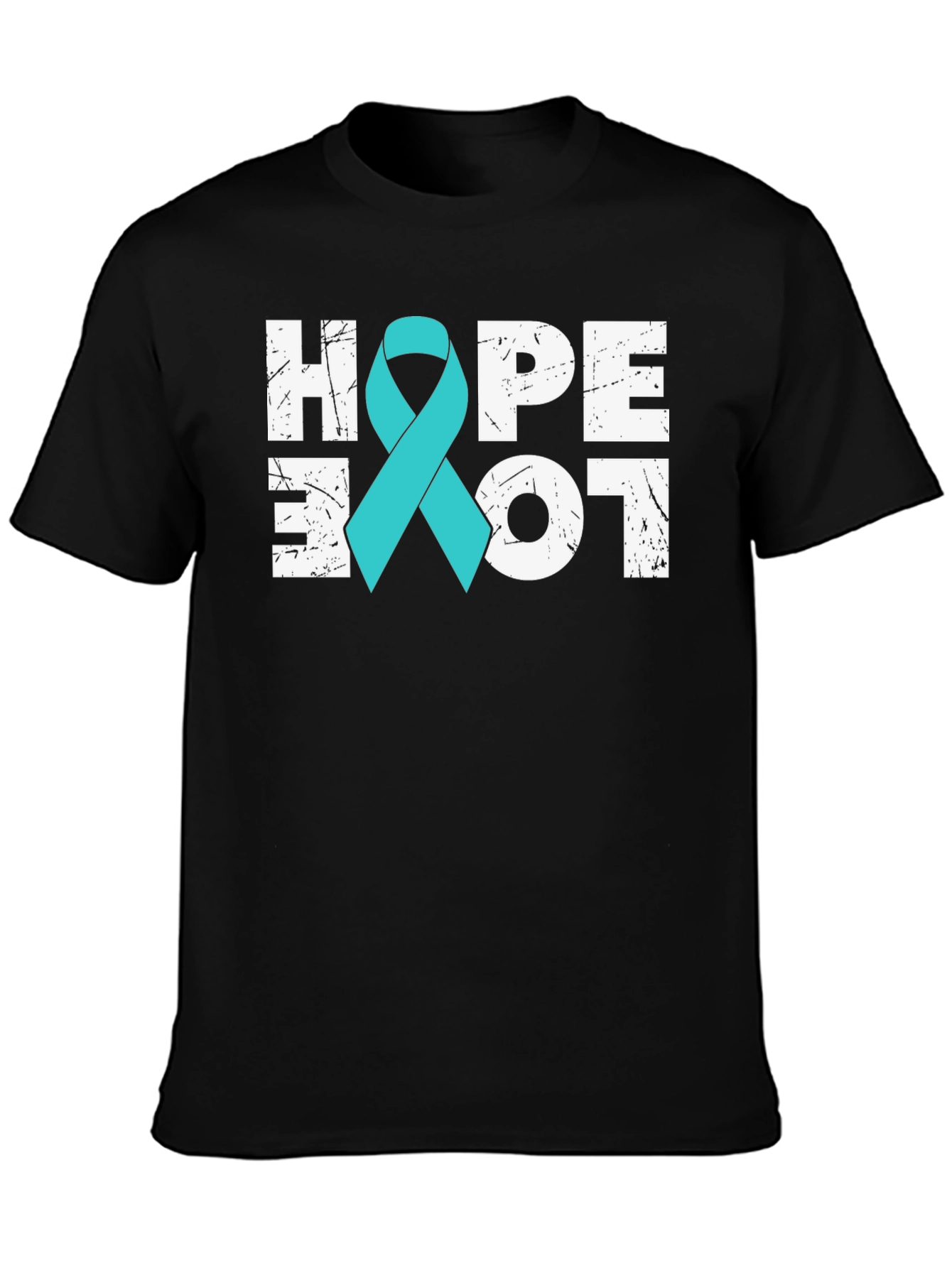 Hope Love Teal Ribbon T-Shirt
