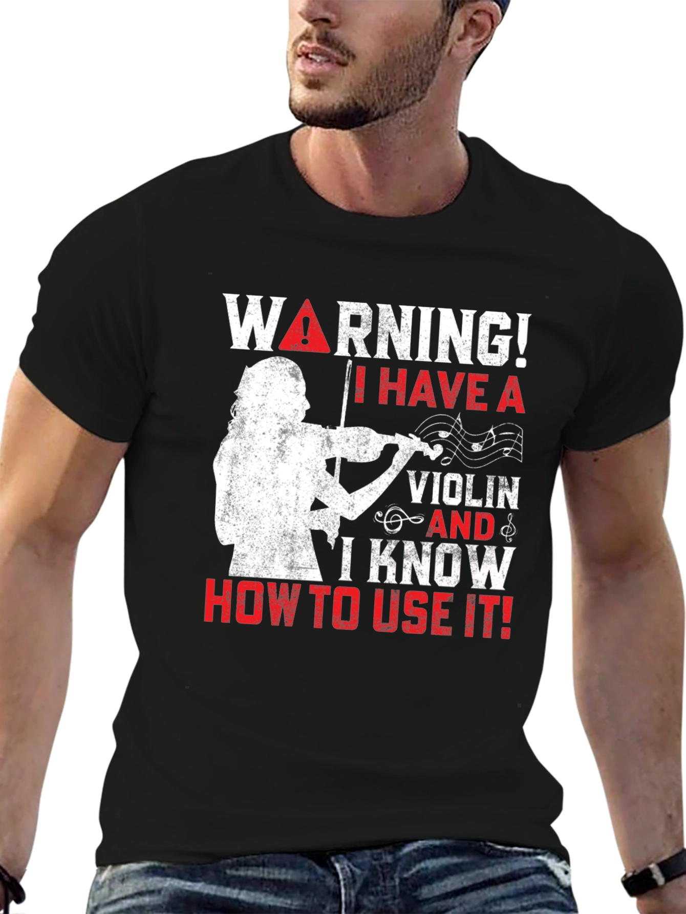 Warning! I Have A Violin T-Shirt - Musician Tee