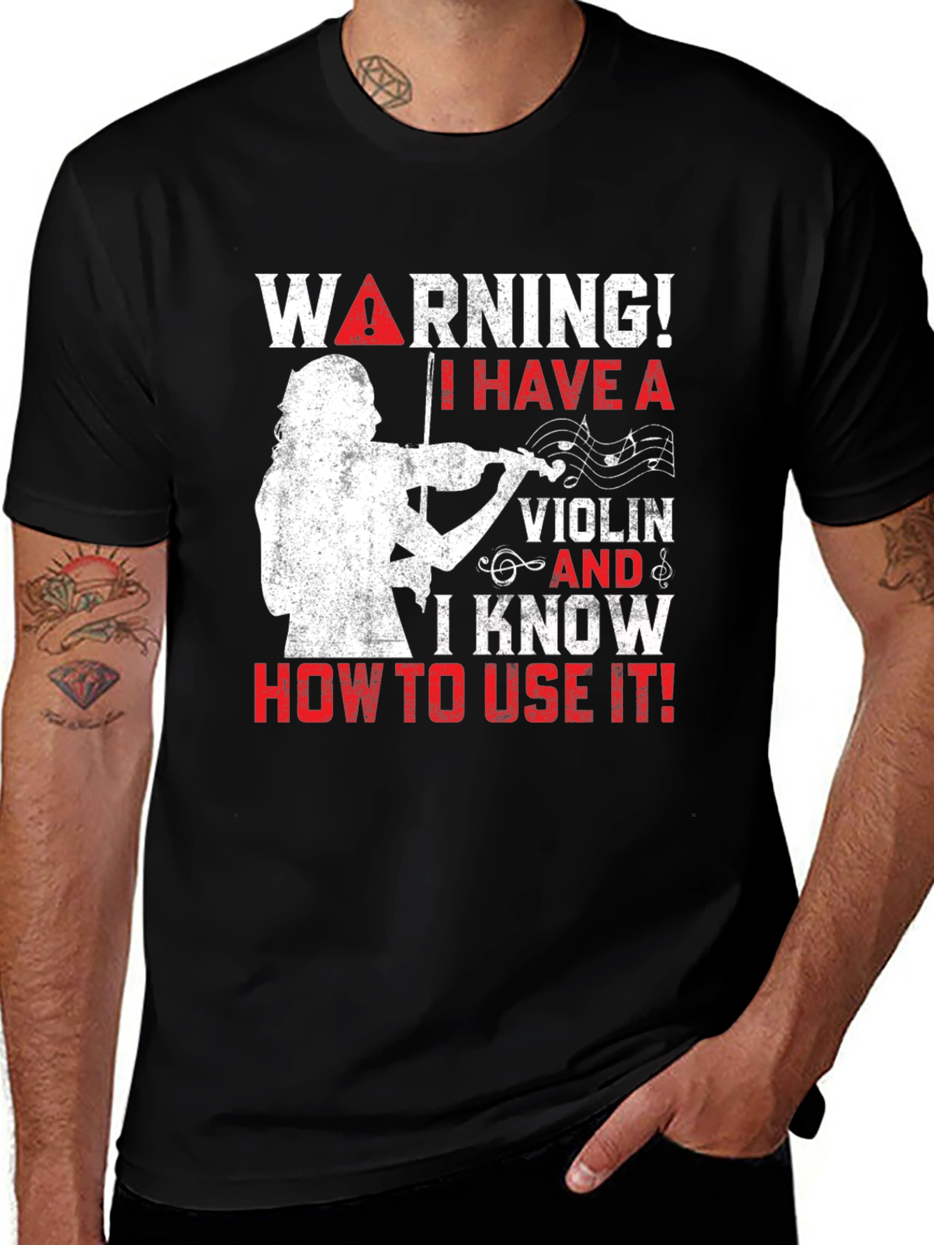 Warning! I Have A Violin T-Shirt - Musician Tee