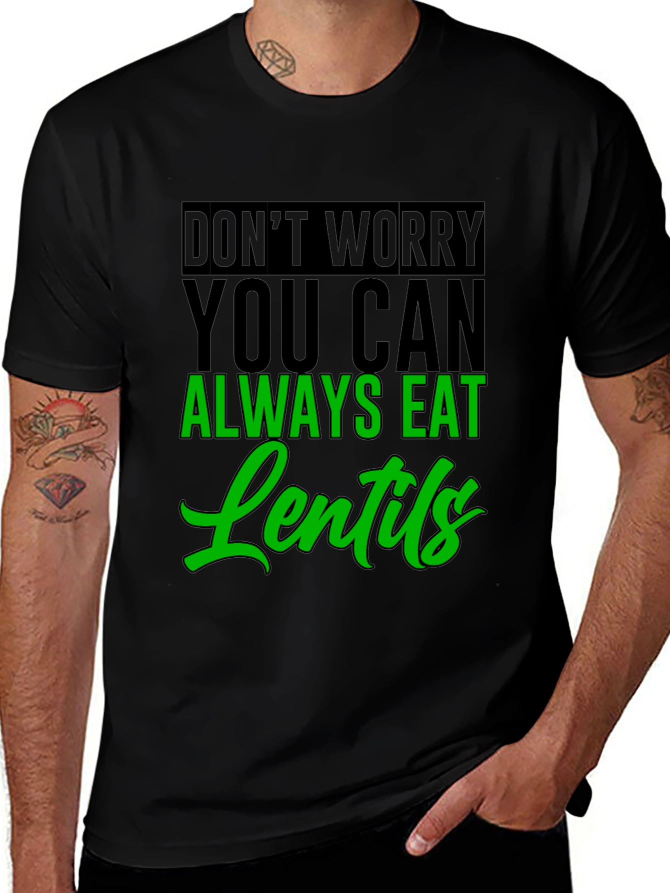 Eat Lentils Graphic Tee - Funny Vegan T-Shirt