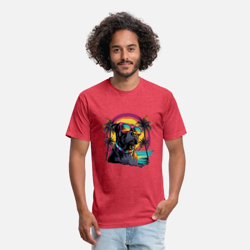 Retro Wave Pitbull Terrier Dog Shirt