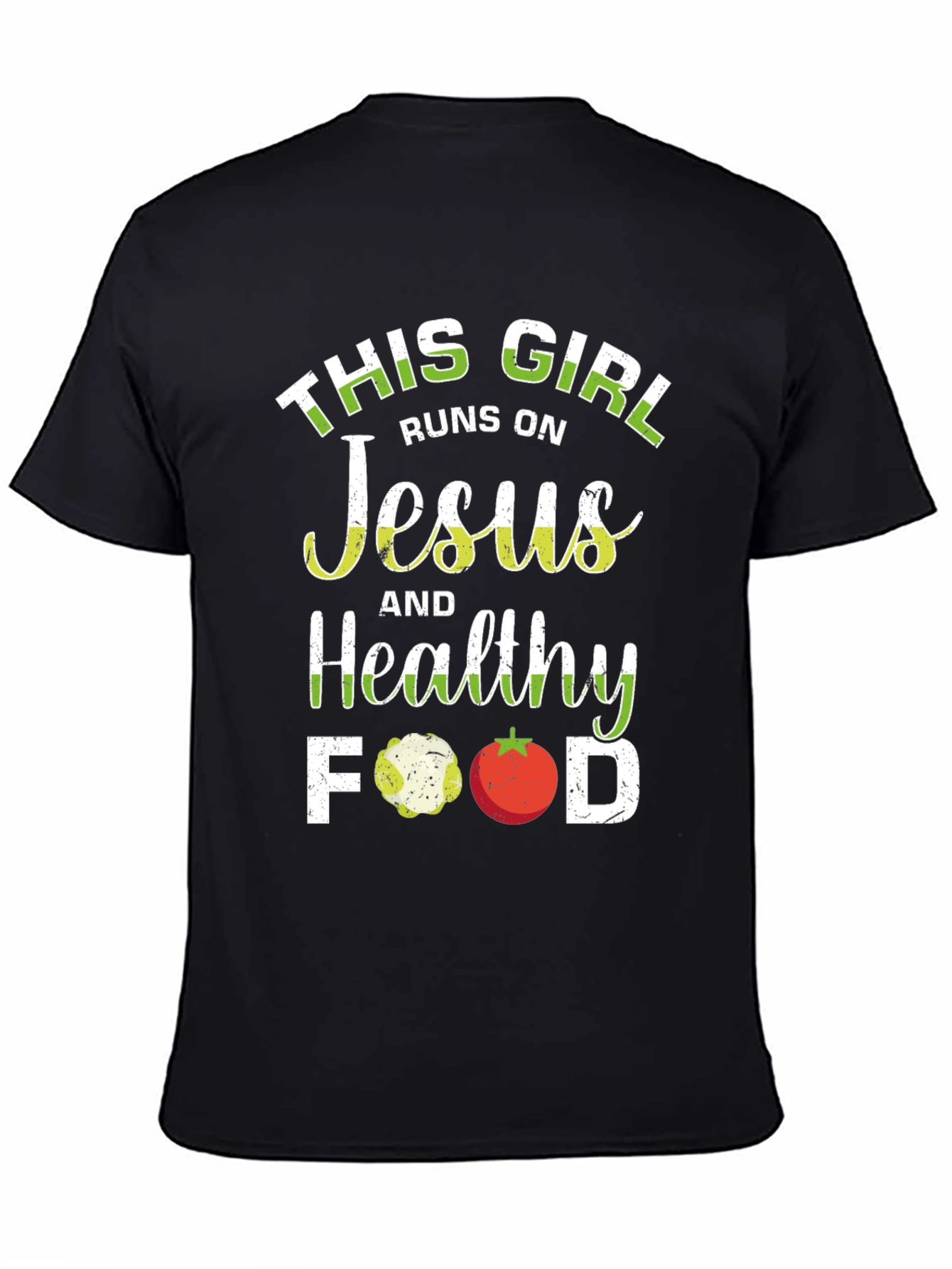 This Girl Runs on Jesus and Healthy Food T-Shirt