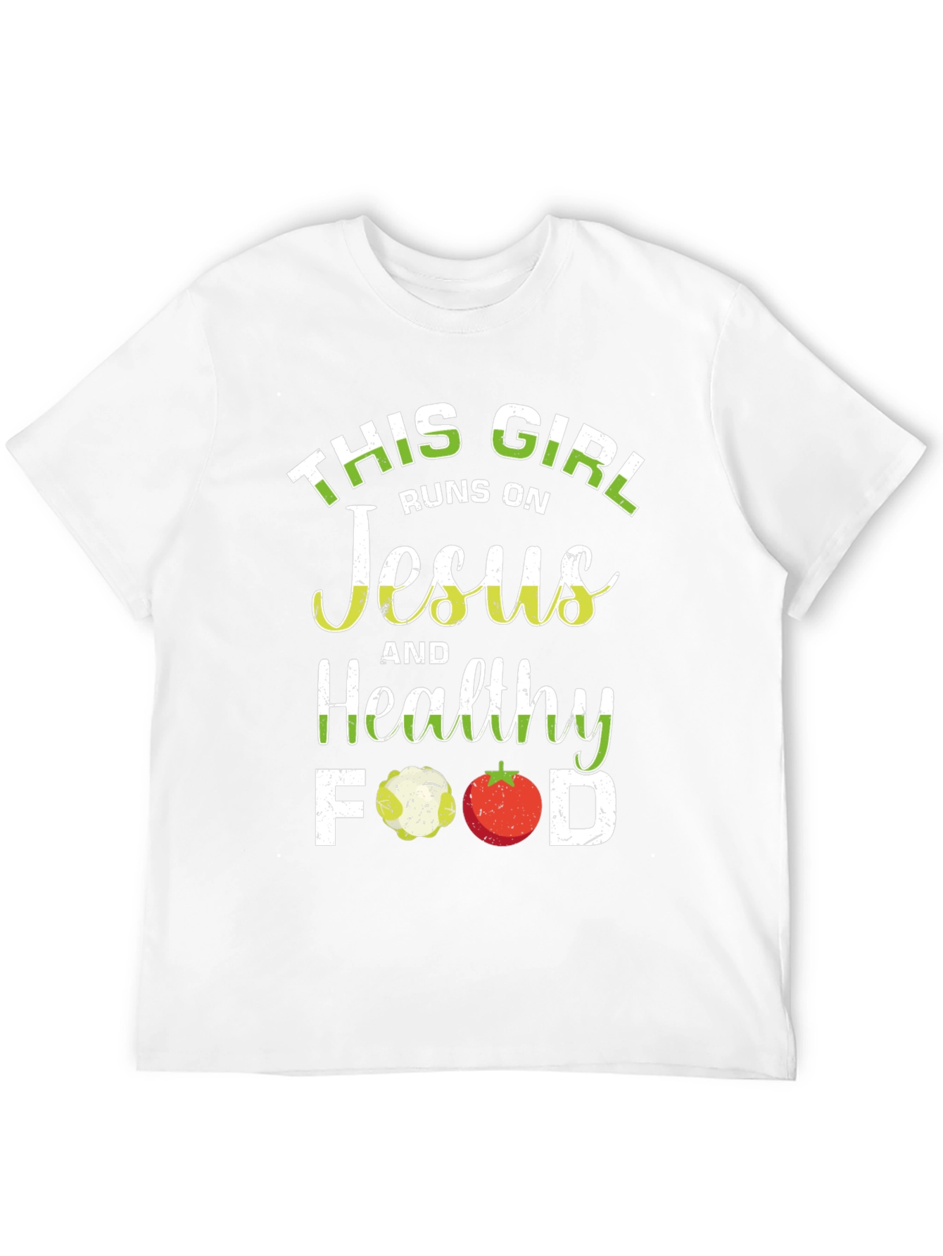 This Girl Runs on Jesus and Healthy Food T-Shirt