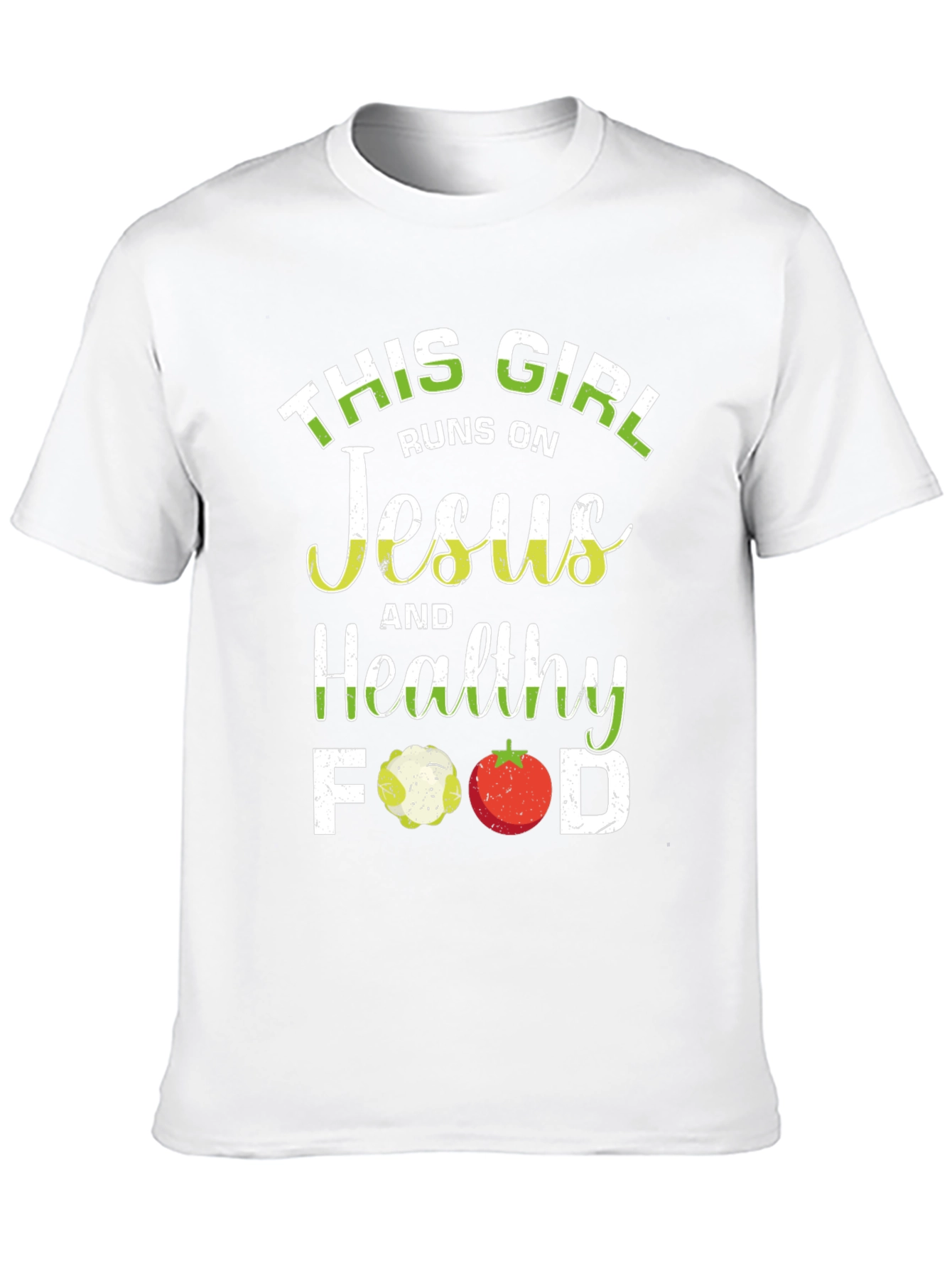 This Girl Runs on Jesus and Healthy Food T-Shirt