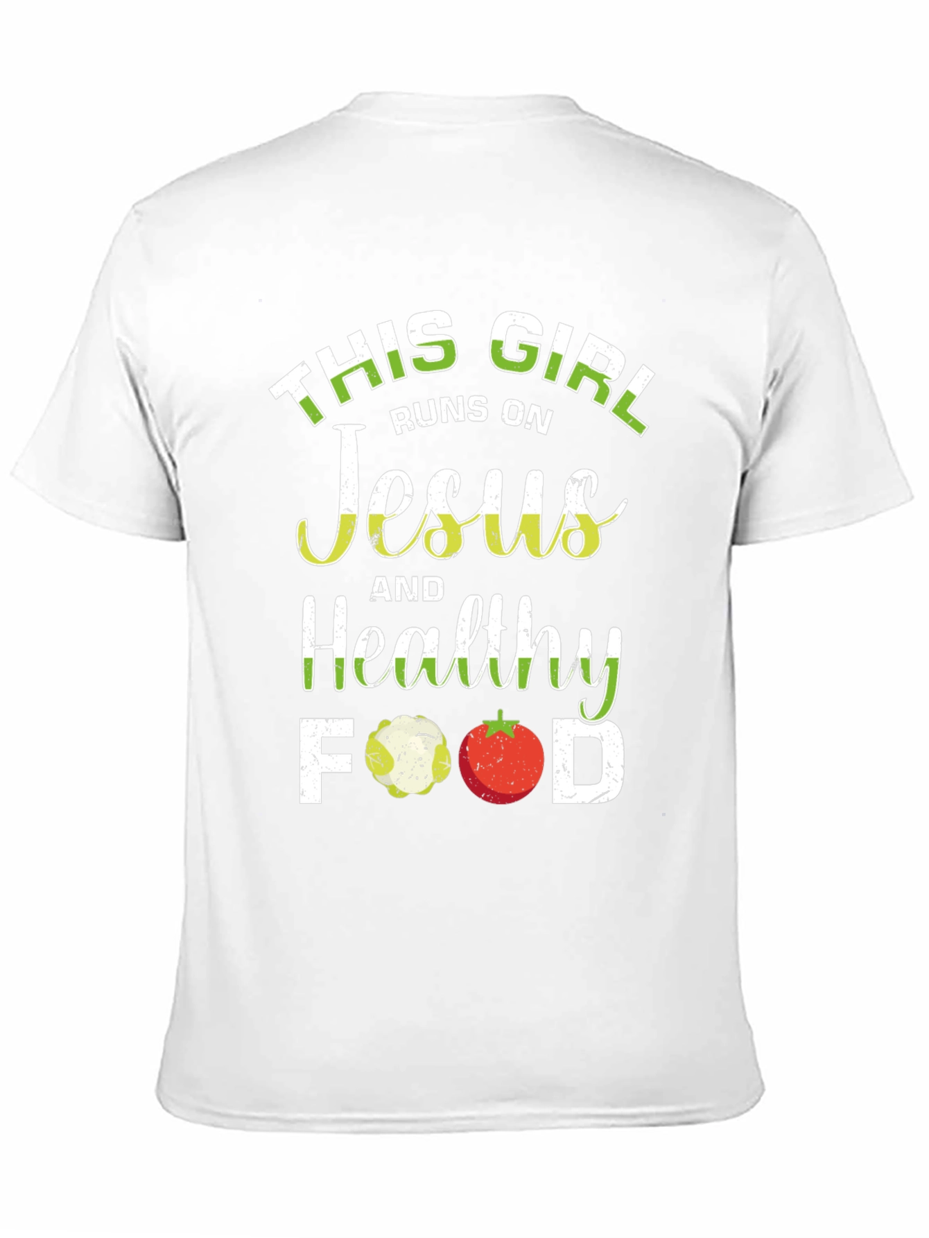 This Girl Runs on Jesus and Healthy Food T-Shirt