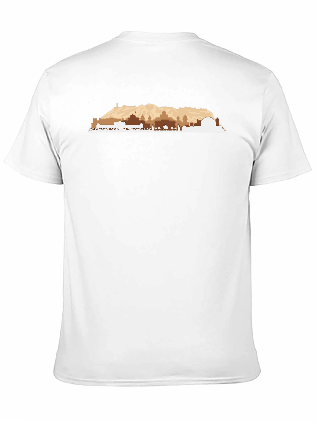 Mens Graphic Tee - Mountain Cityscape Design