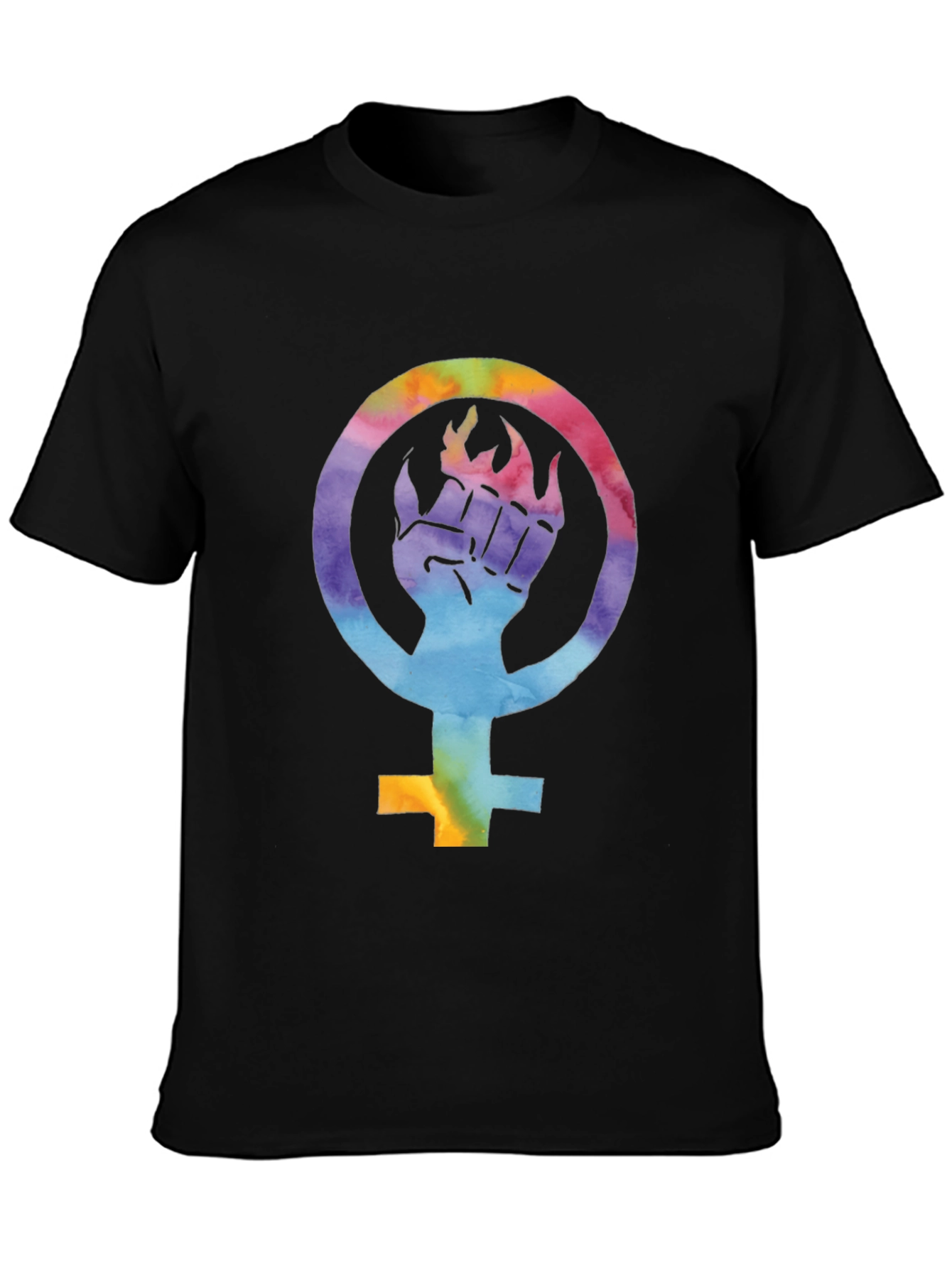 Feminist Pride Tee: Rainbow Fist Symbol T-Shirt