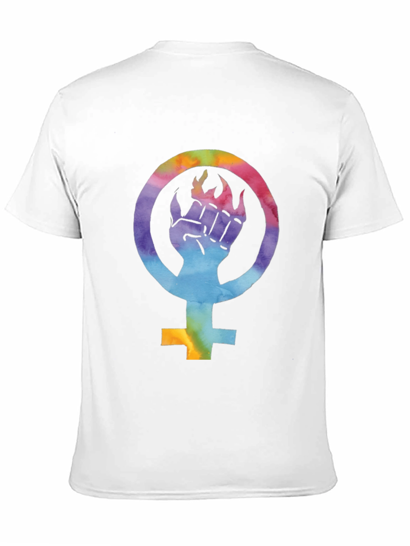 Feminist Pride Tee: Rainbow Fist Symbol T-Shirt