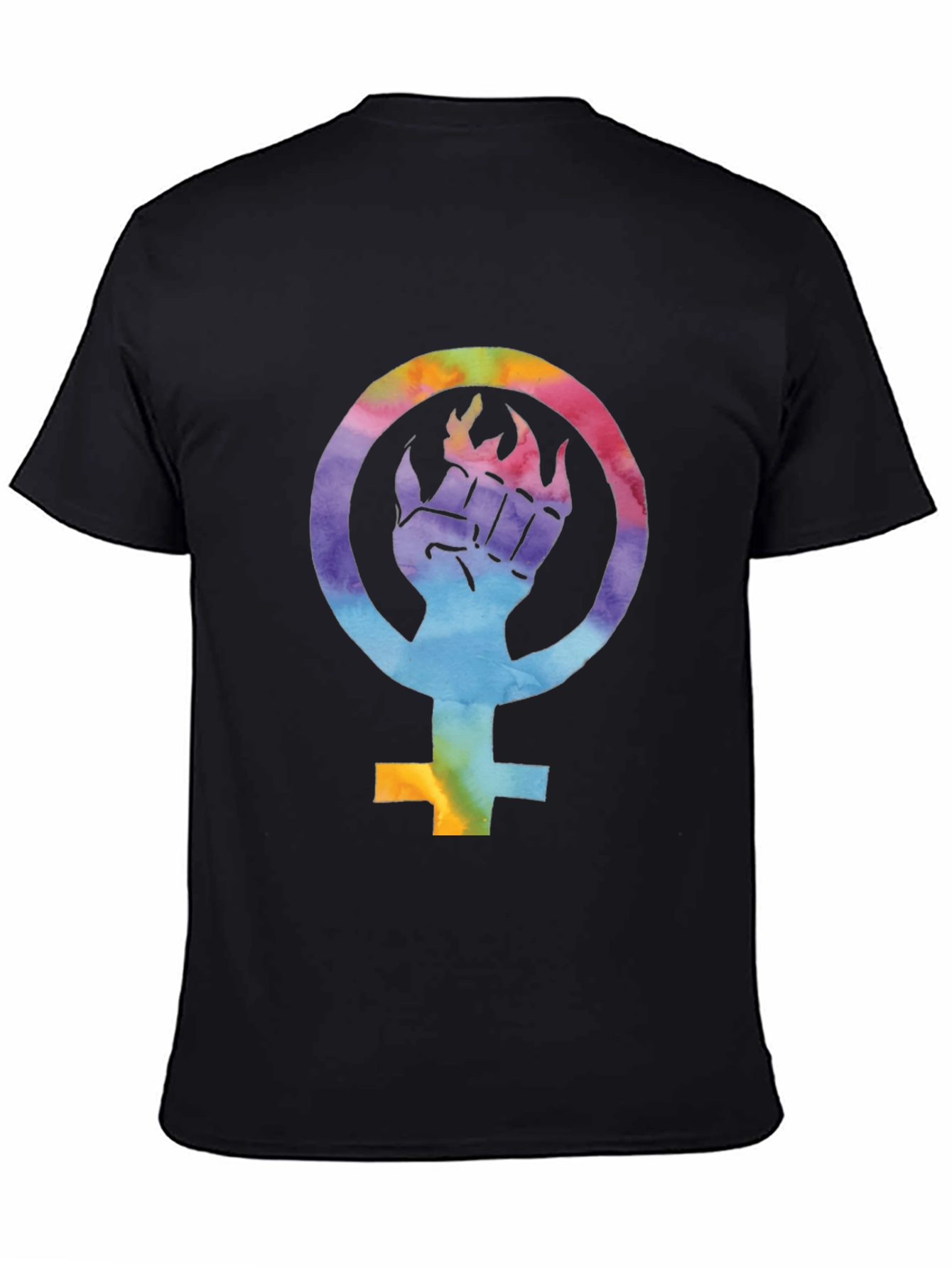 Feminist Pride Tee: Rainbow Fist Symbol T-Shirt