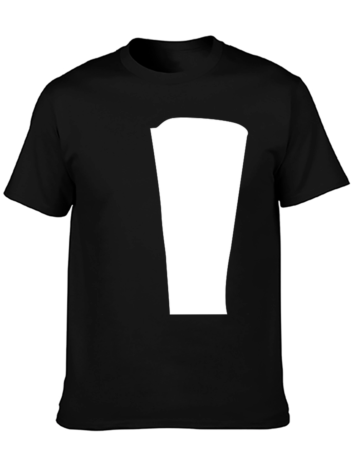 Modern Black T-Shirt with Blank Center Panel