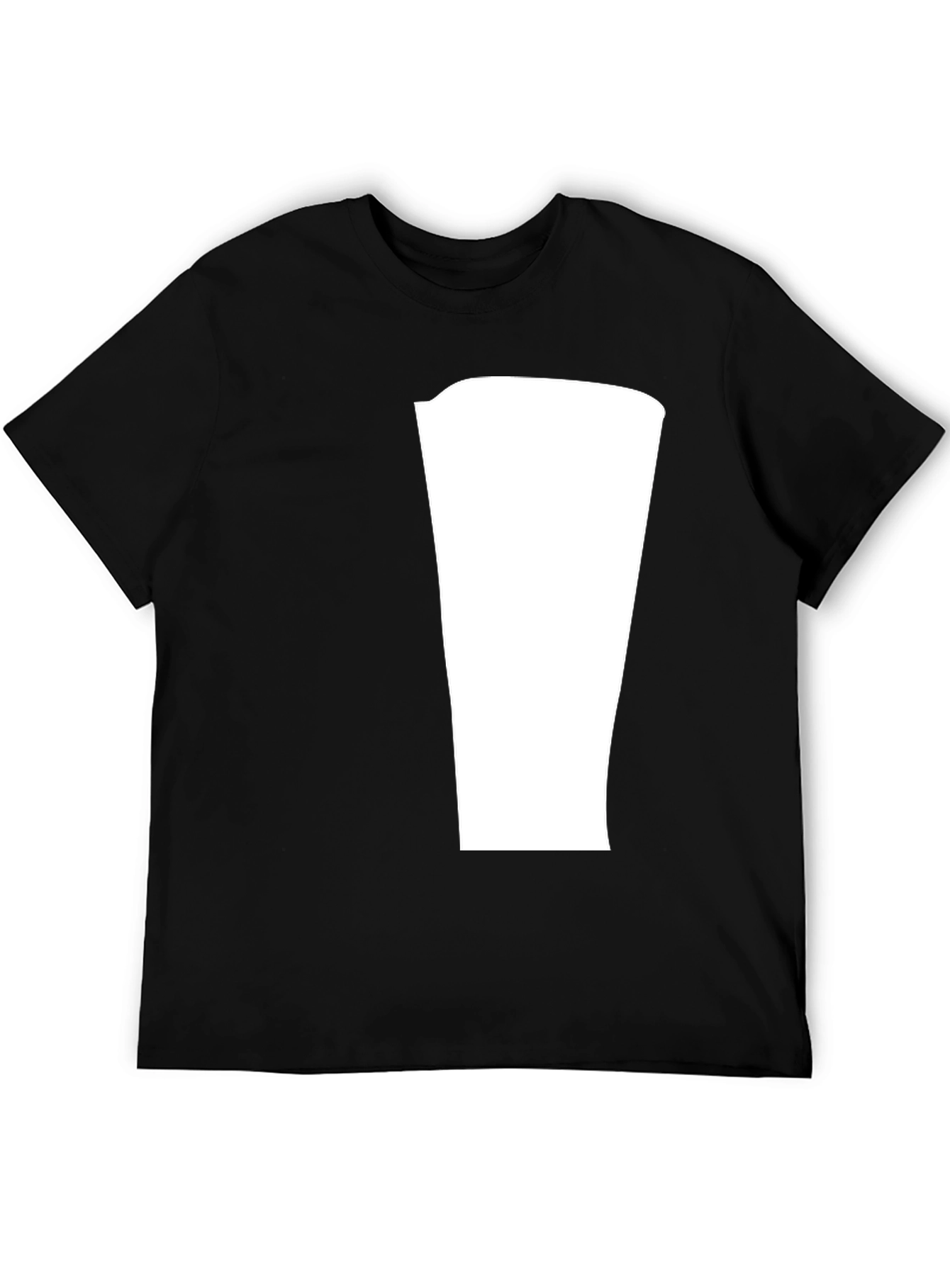 Modern Black T-Shirt with Blank Center Panel