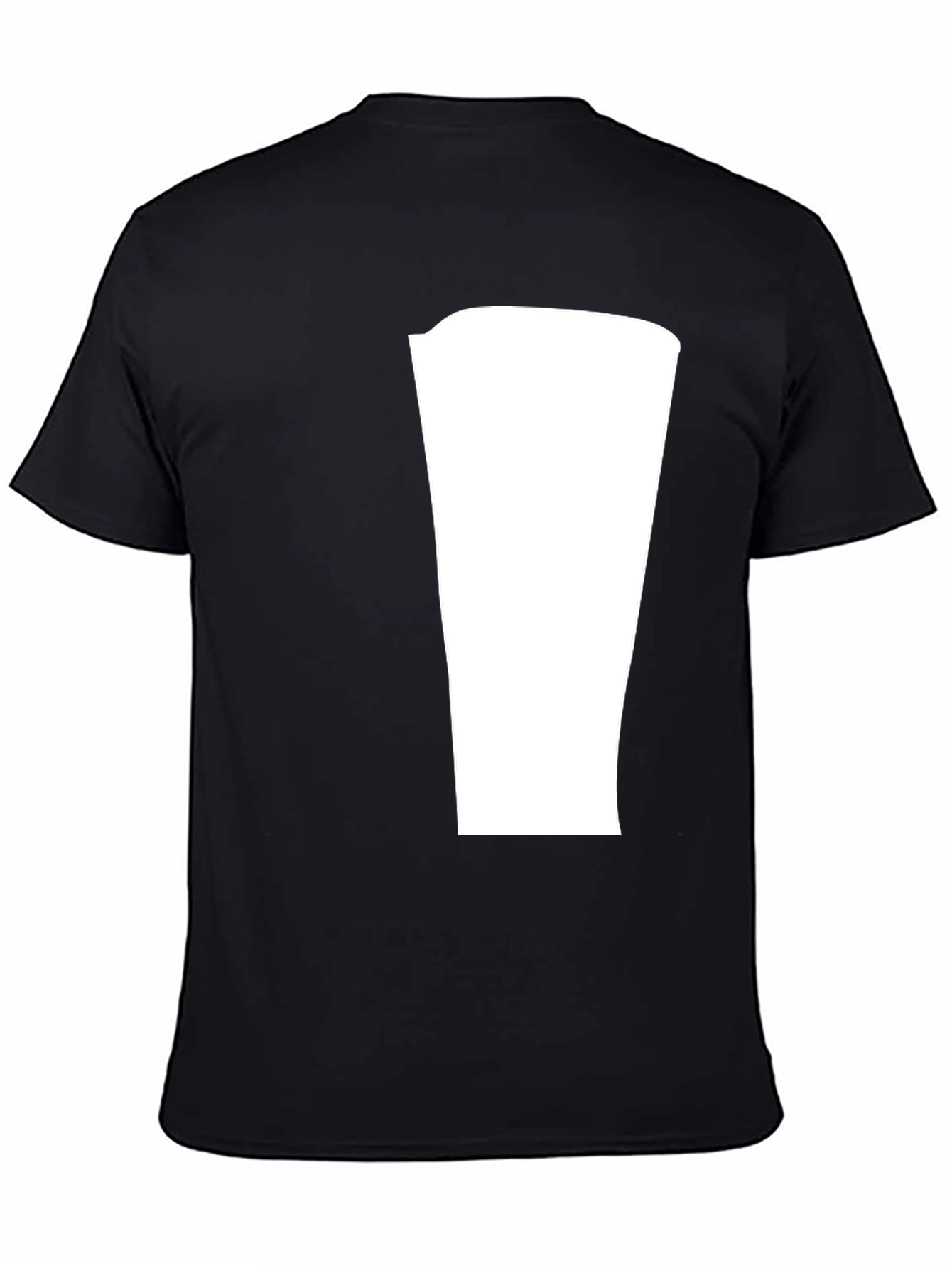 Modern Black T-Shirt with Blank Center Panel