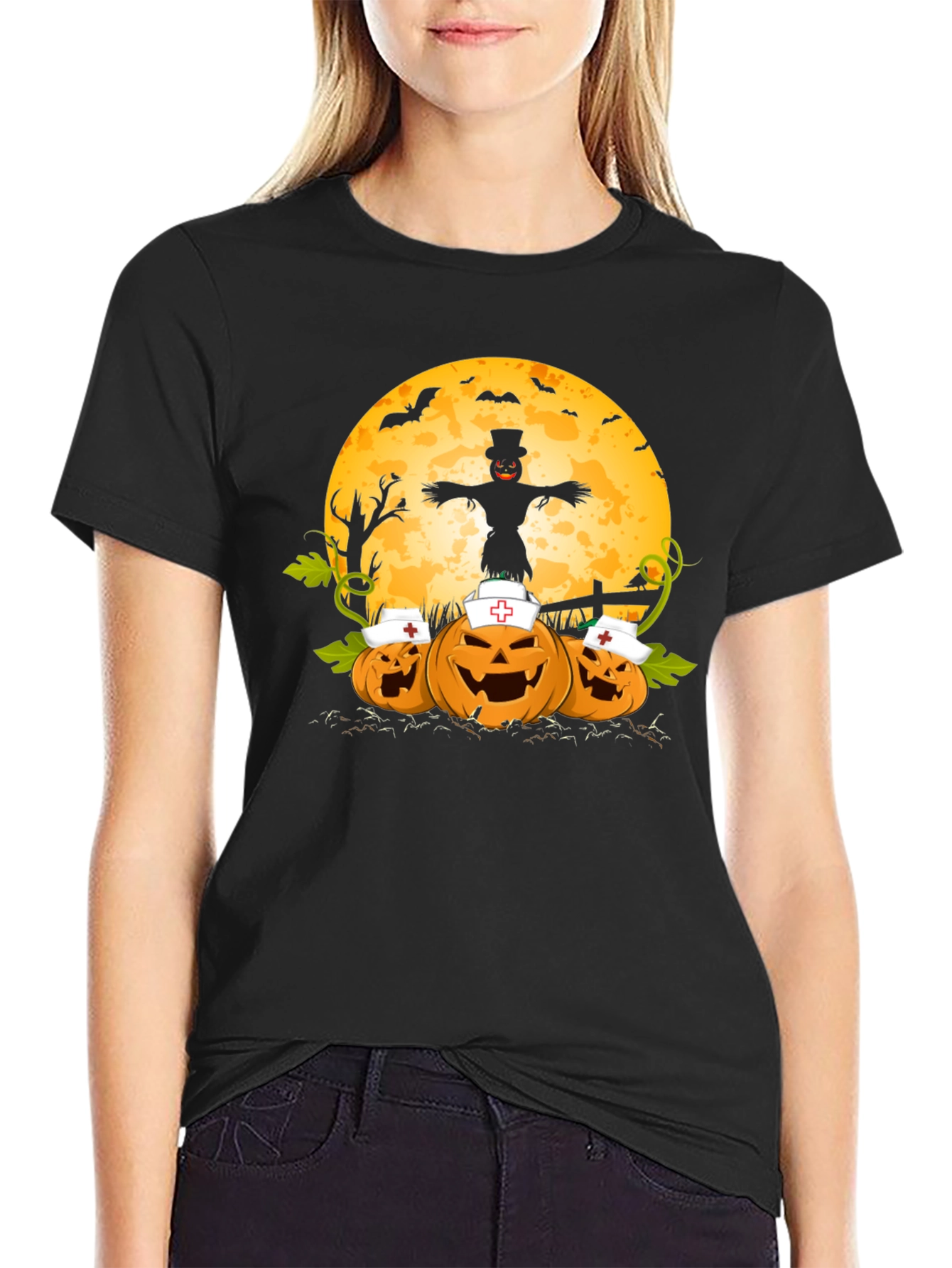 Halloween Nurse Pumpkins T-Shirt