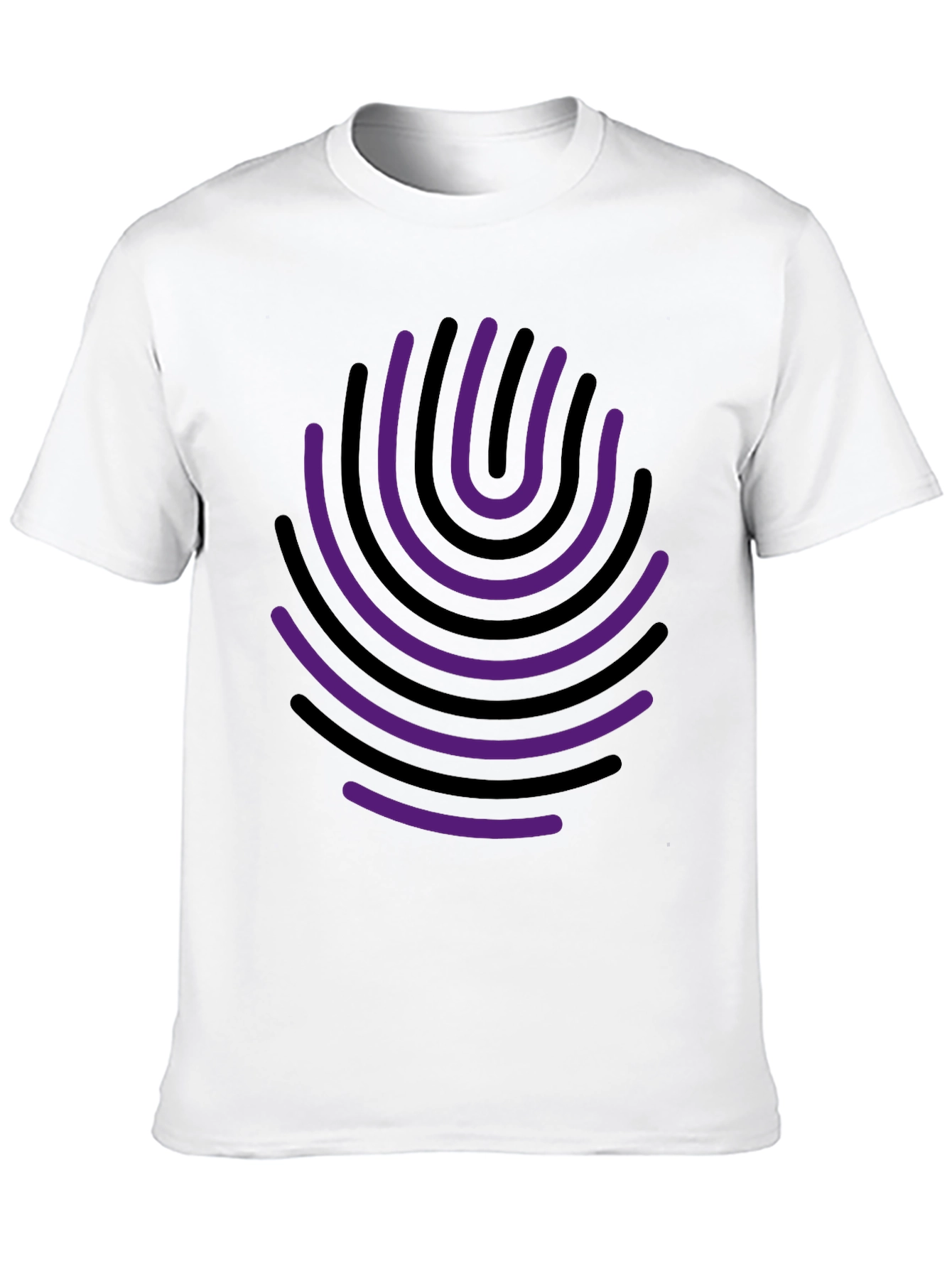 Abstract Fingerprint Graphic Tee - Black Cotton Blend