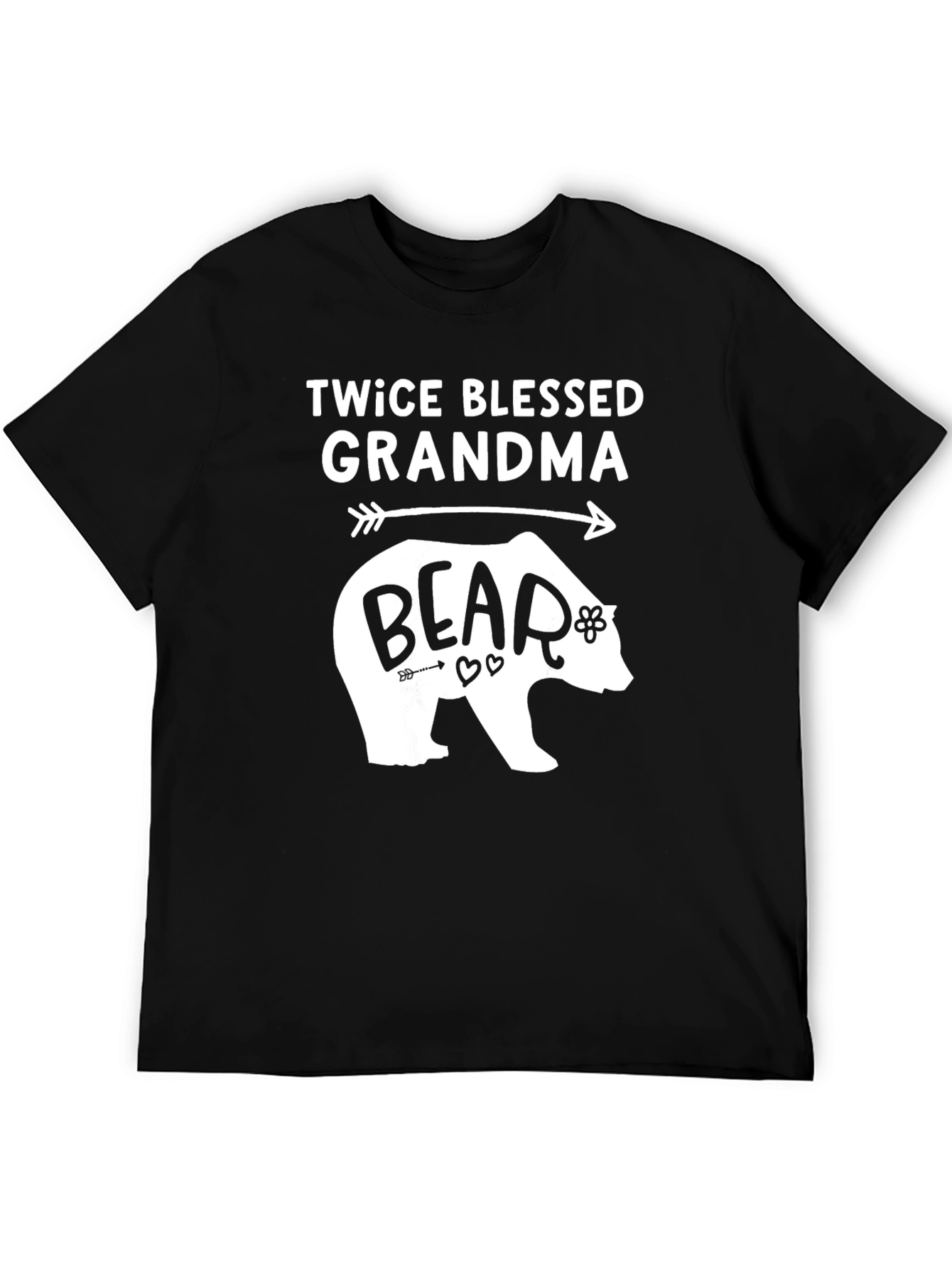 Twice Blessed Grandma Bear T-Shirt - Black