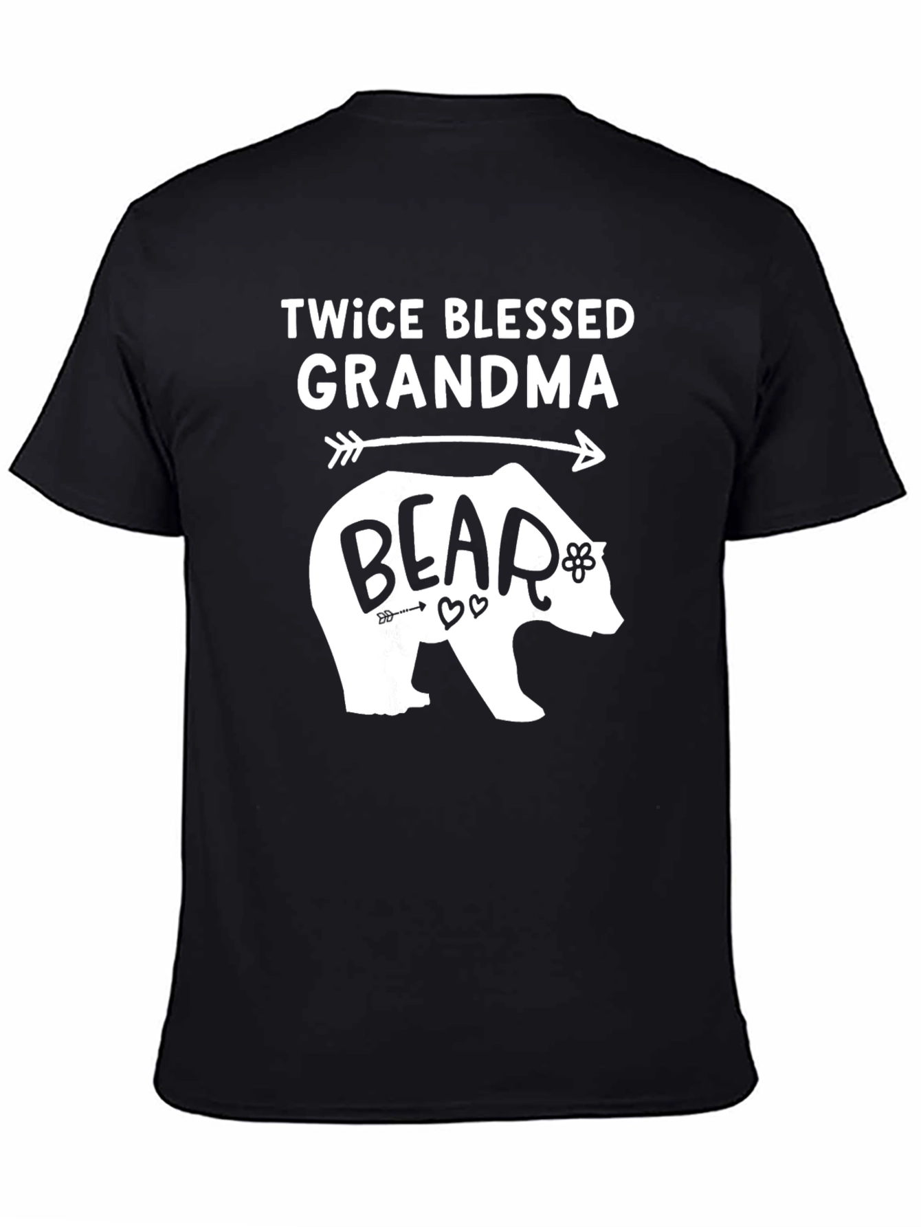 Twice Blessed Grandma Bear T-Shirt - Black