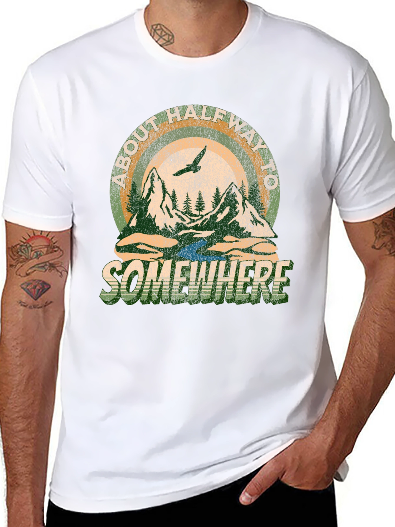 About Halfway To Somewhere Graphic Tee - Black