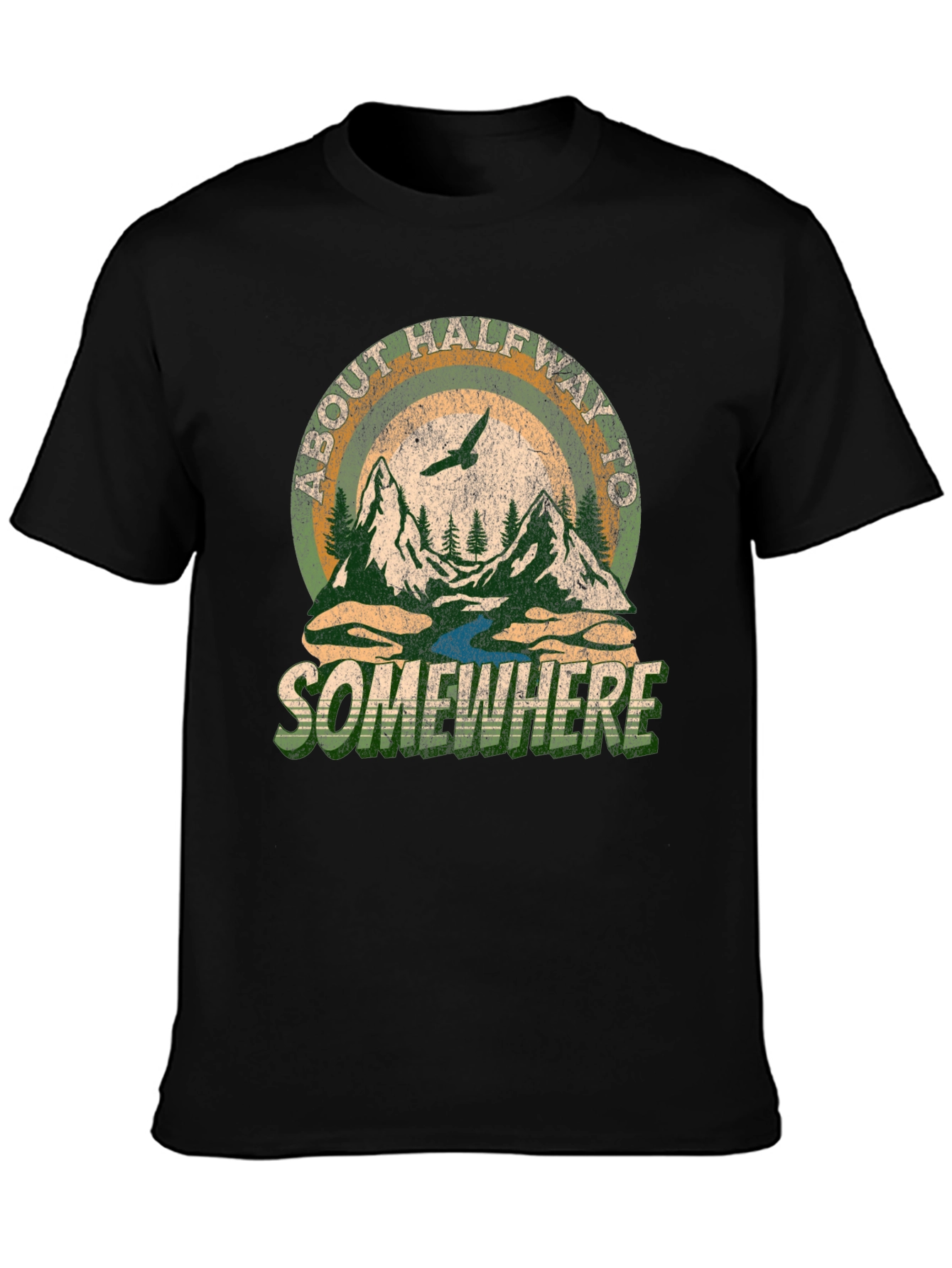 About Halfway To Somewhere Graphic Tee - Black
