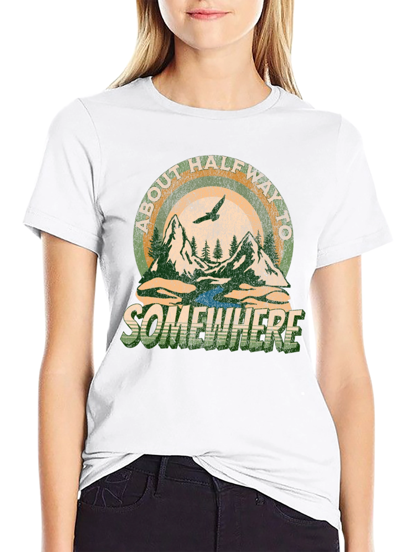 About Halfway To Somewhere Graphic Tee - Black