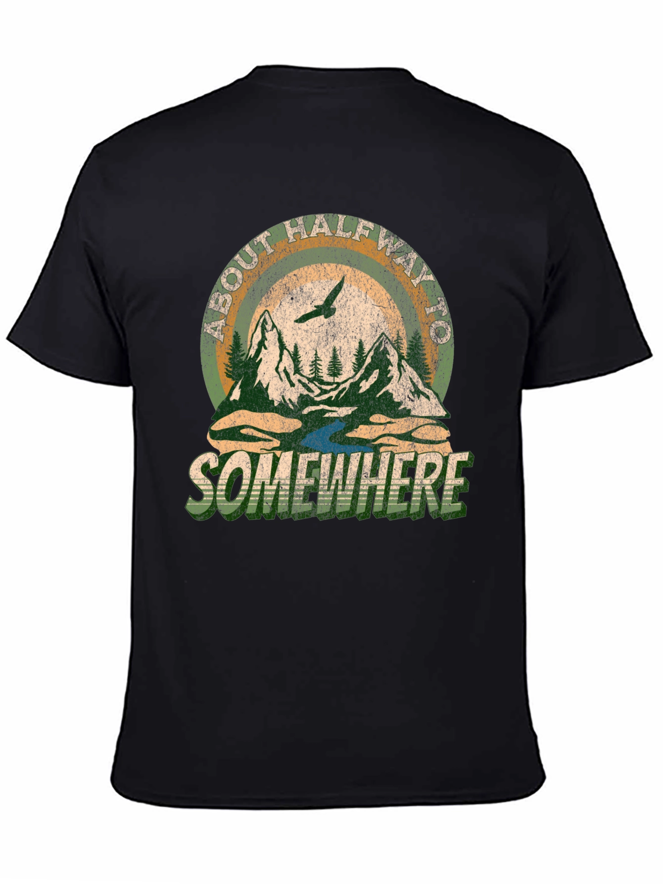 About Halfway To Somewhere Graphic Tee - Black