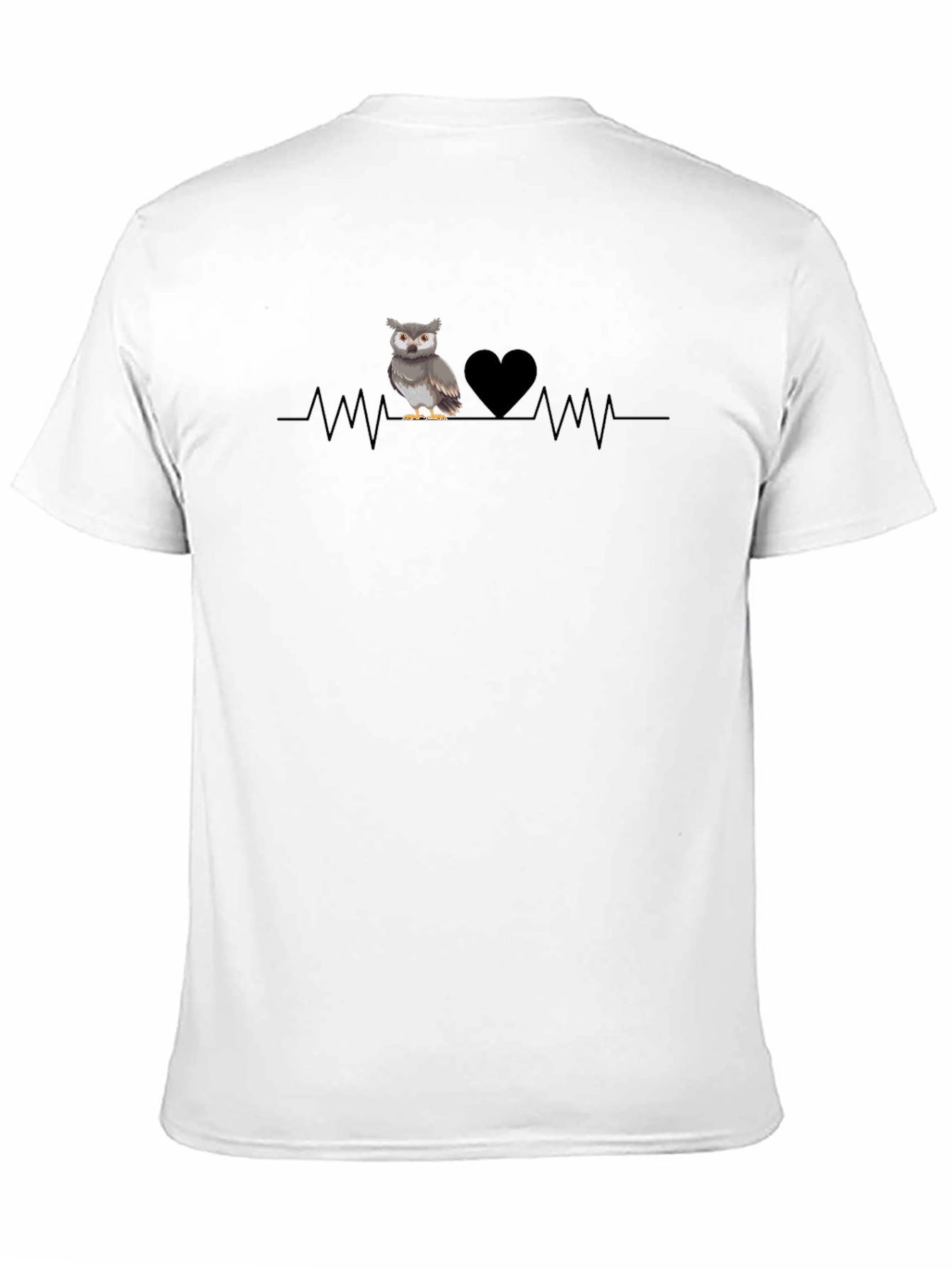 Owl Heartbeat T-Shirt - Graphic Print Tee