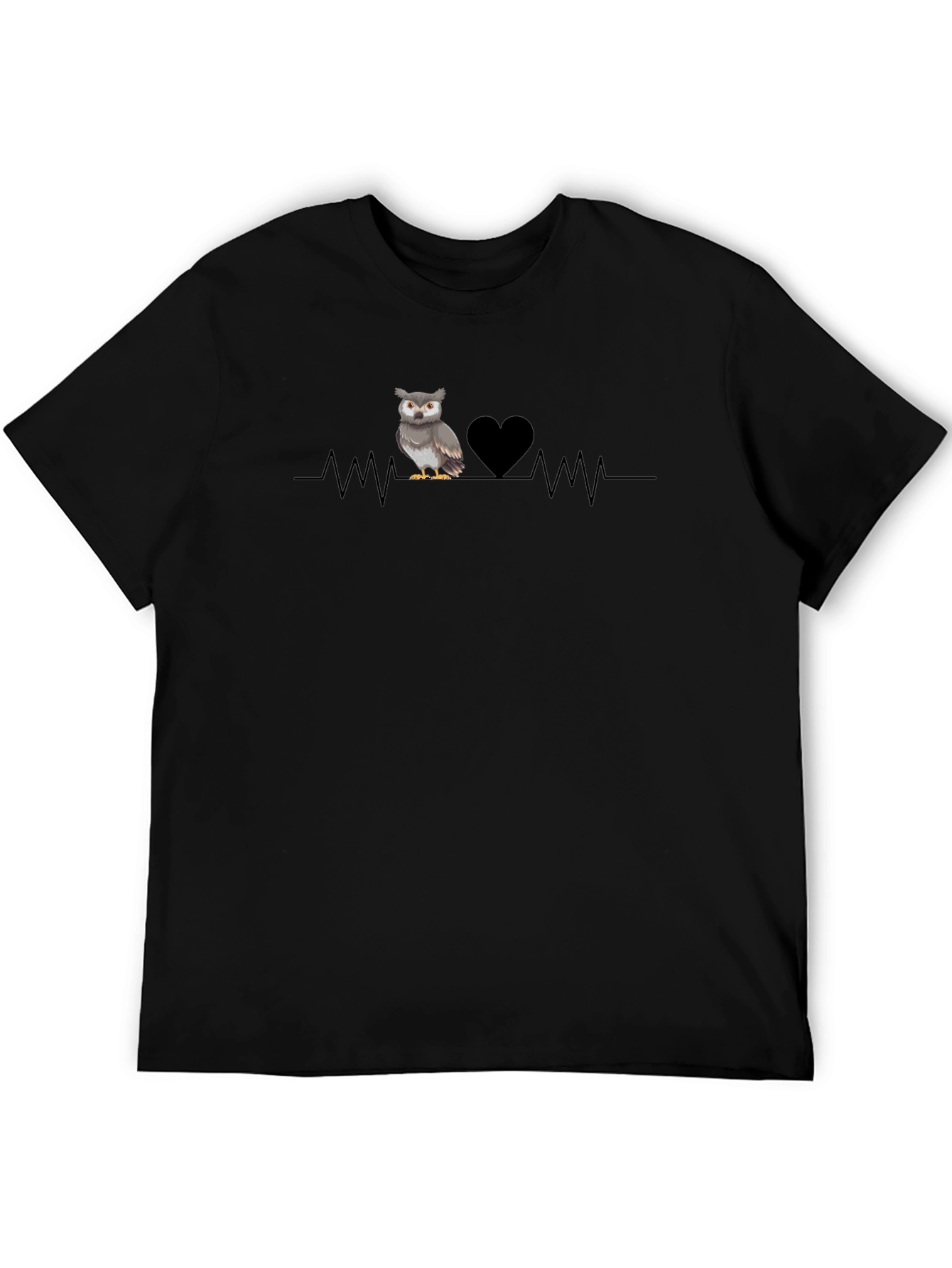 Owl Heartbeat T-Shirt - Graphic Print Tee