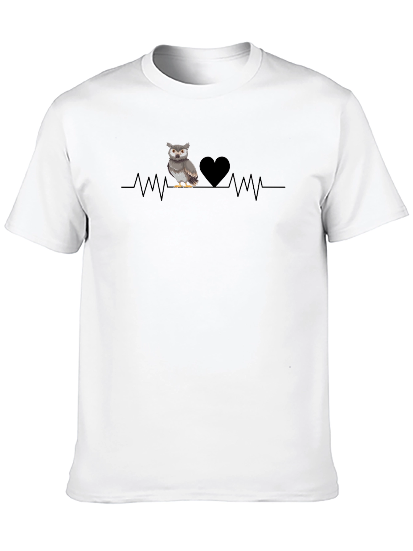 Owl Heartbeat T-Shirt - Graphic Print Tee