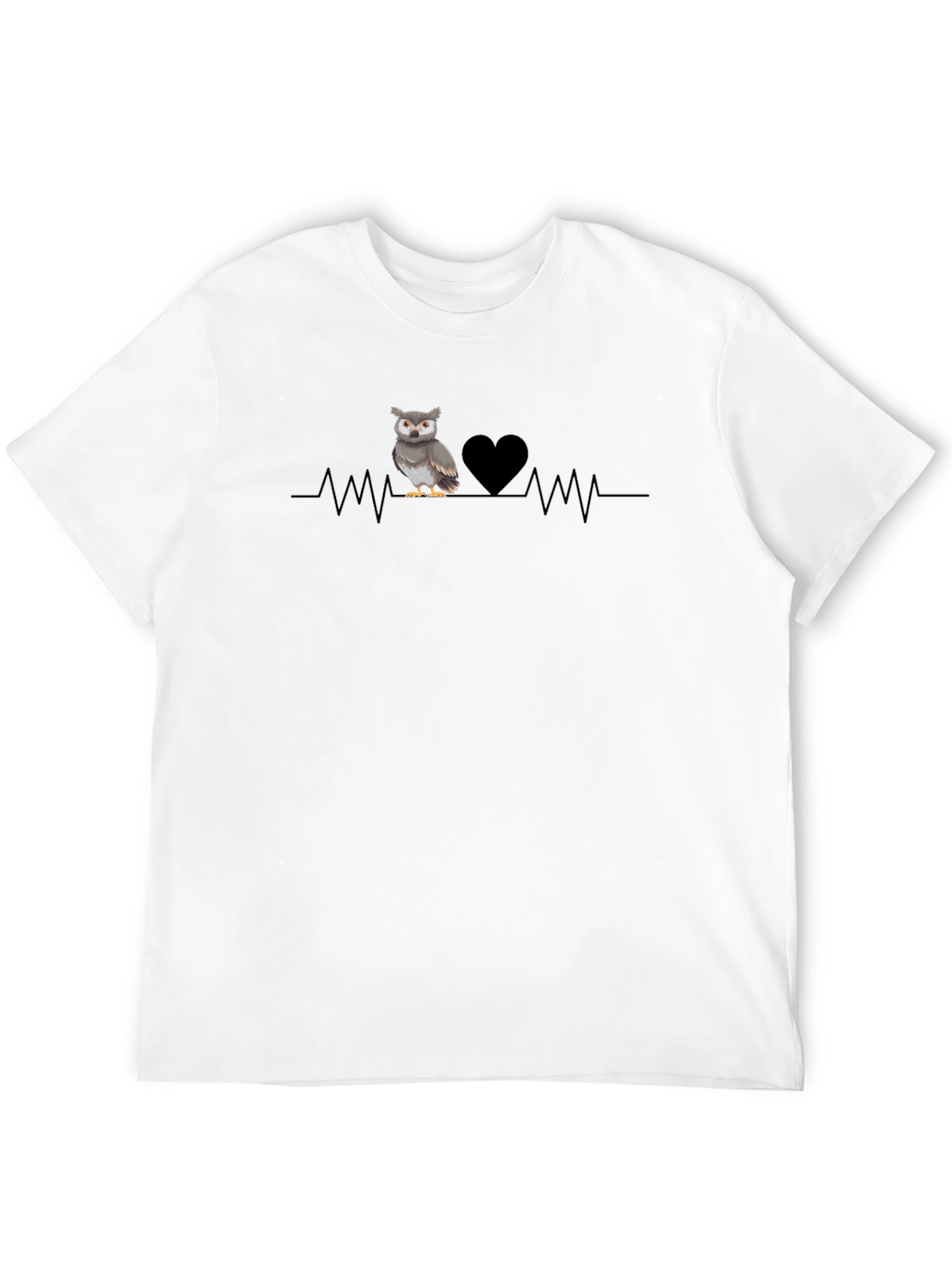 Owl Heartbeat T-Shirt - Graphic Print Tee