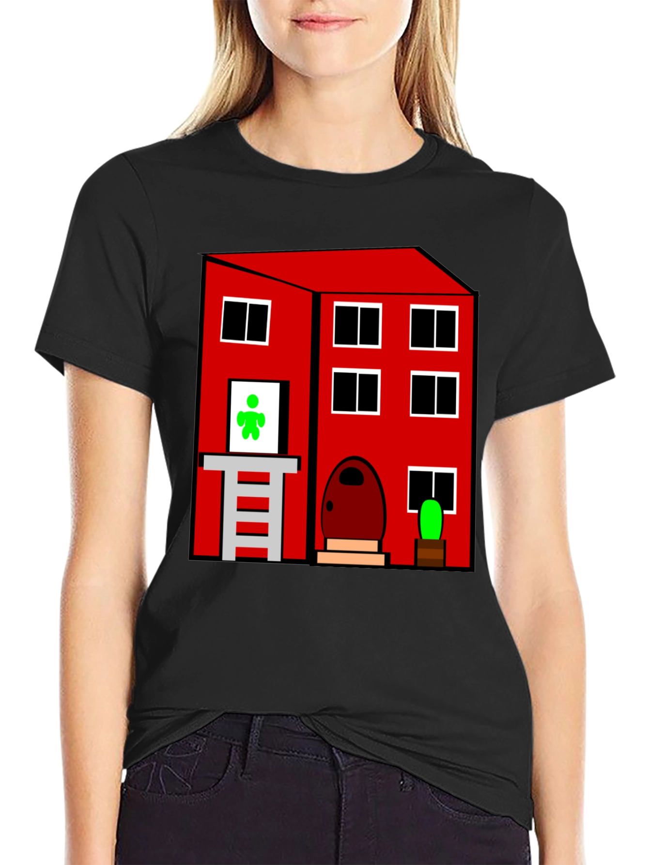 Cartoon House Graphic T-Shirt