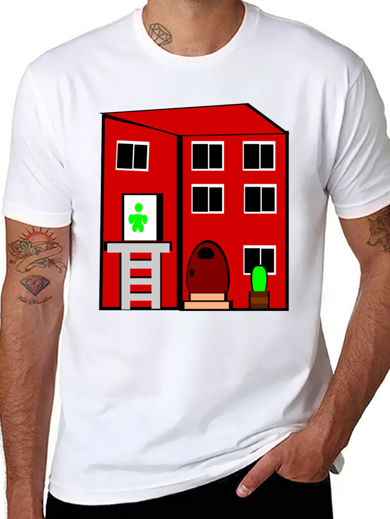 Cartoon House Graphic T-Shirt